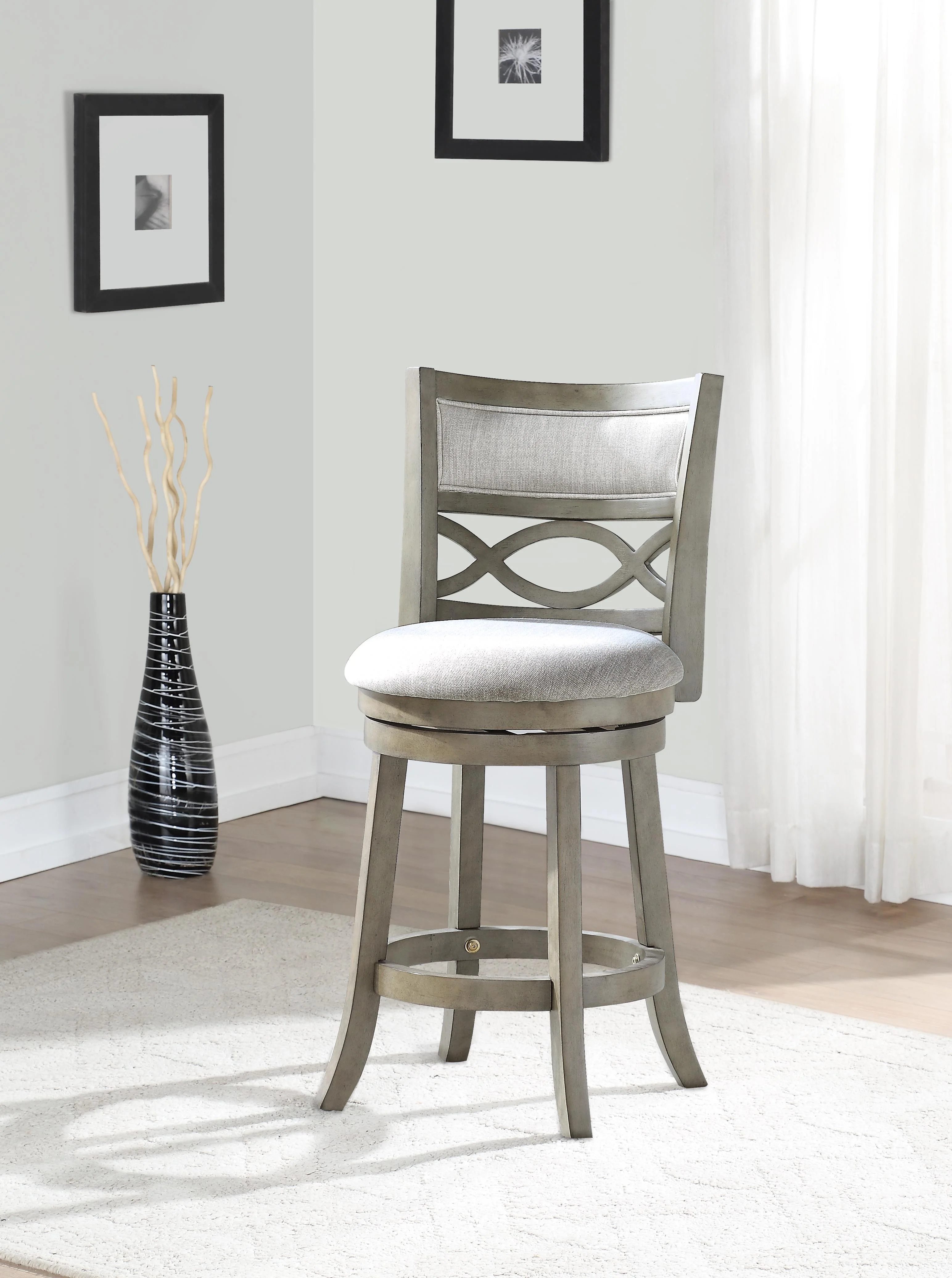 MANCHESTER 24" COUNTER STOOL-ANT GRAY W/FABRIC SEAT - Image 6