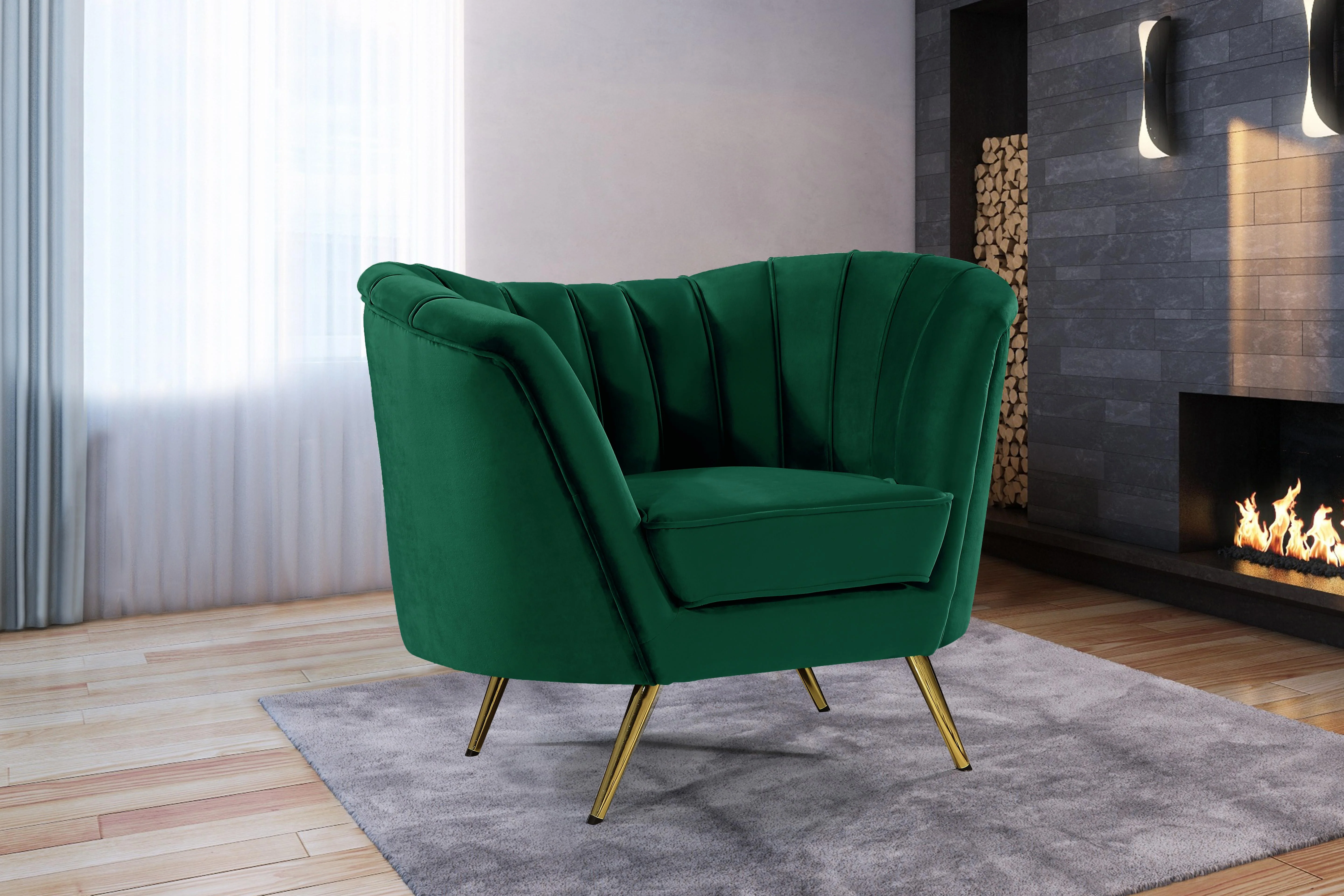 Margo Green Velvet Chair - Image 2