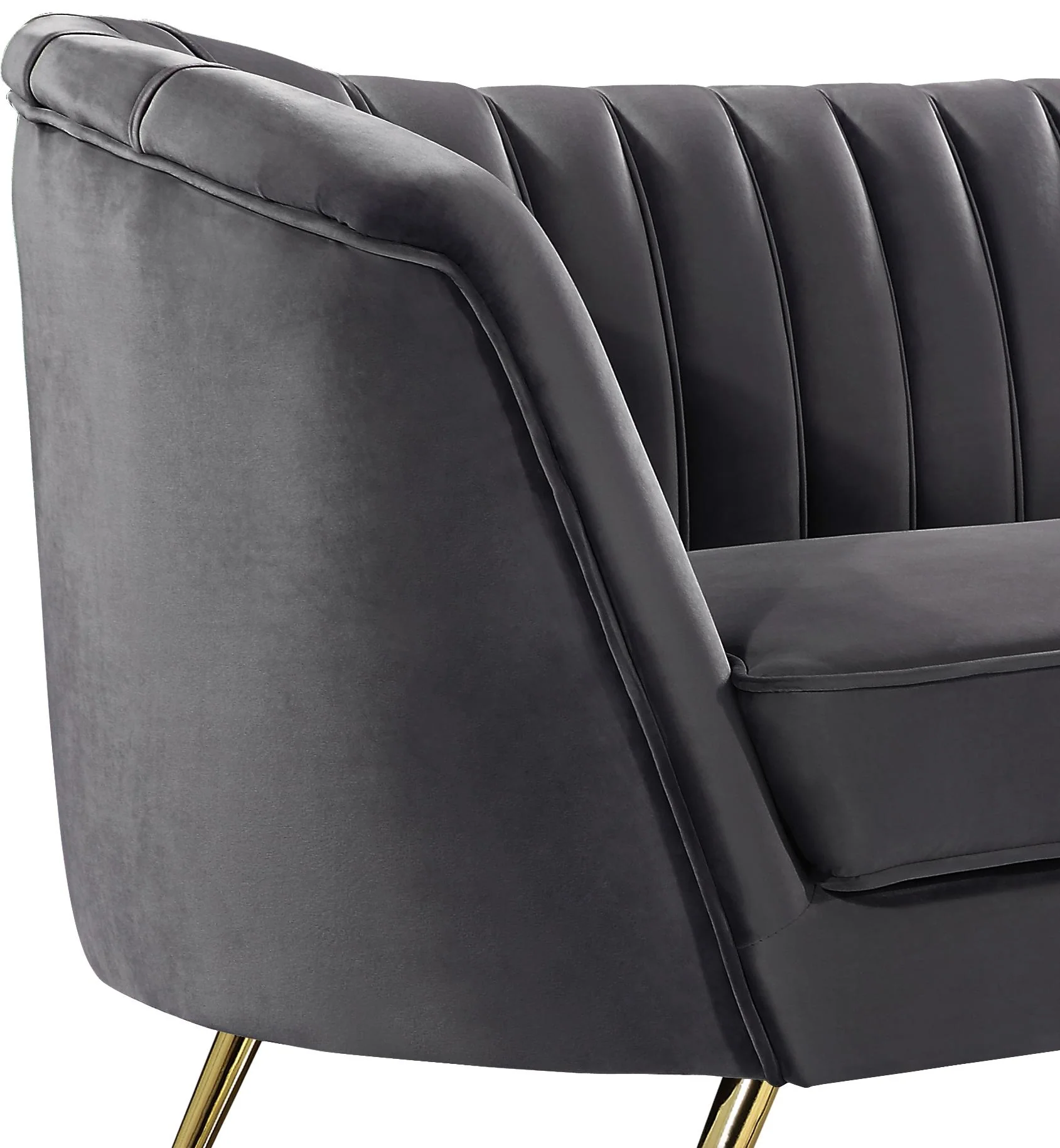 Margo Grey Velvet Chair - Image 3