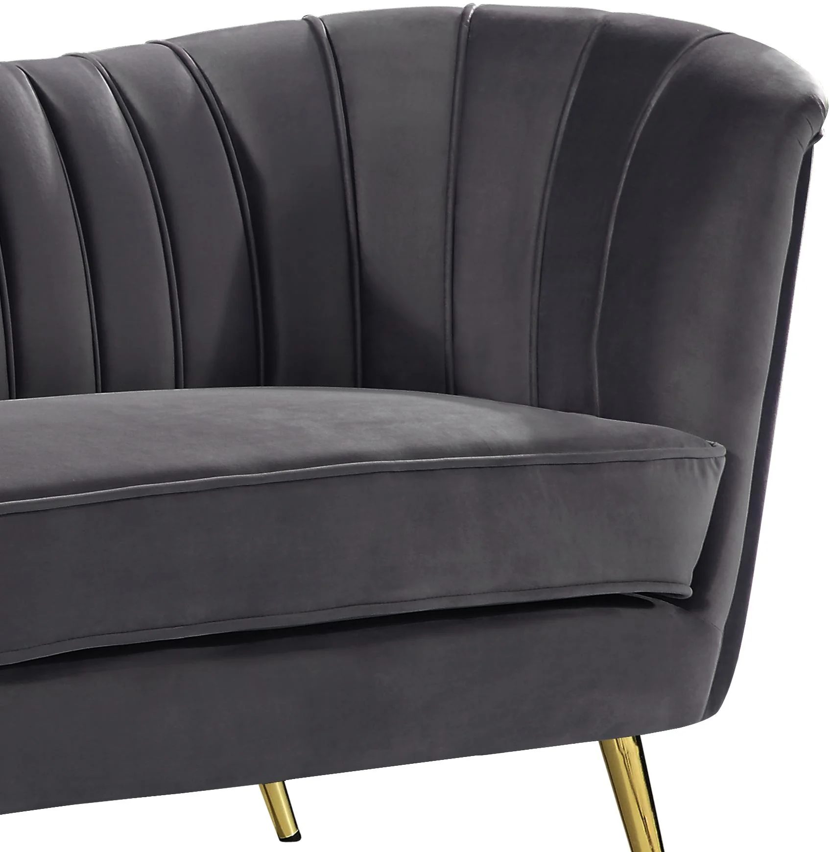 Margo Grey Velvet Sofa - Image 5