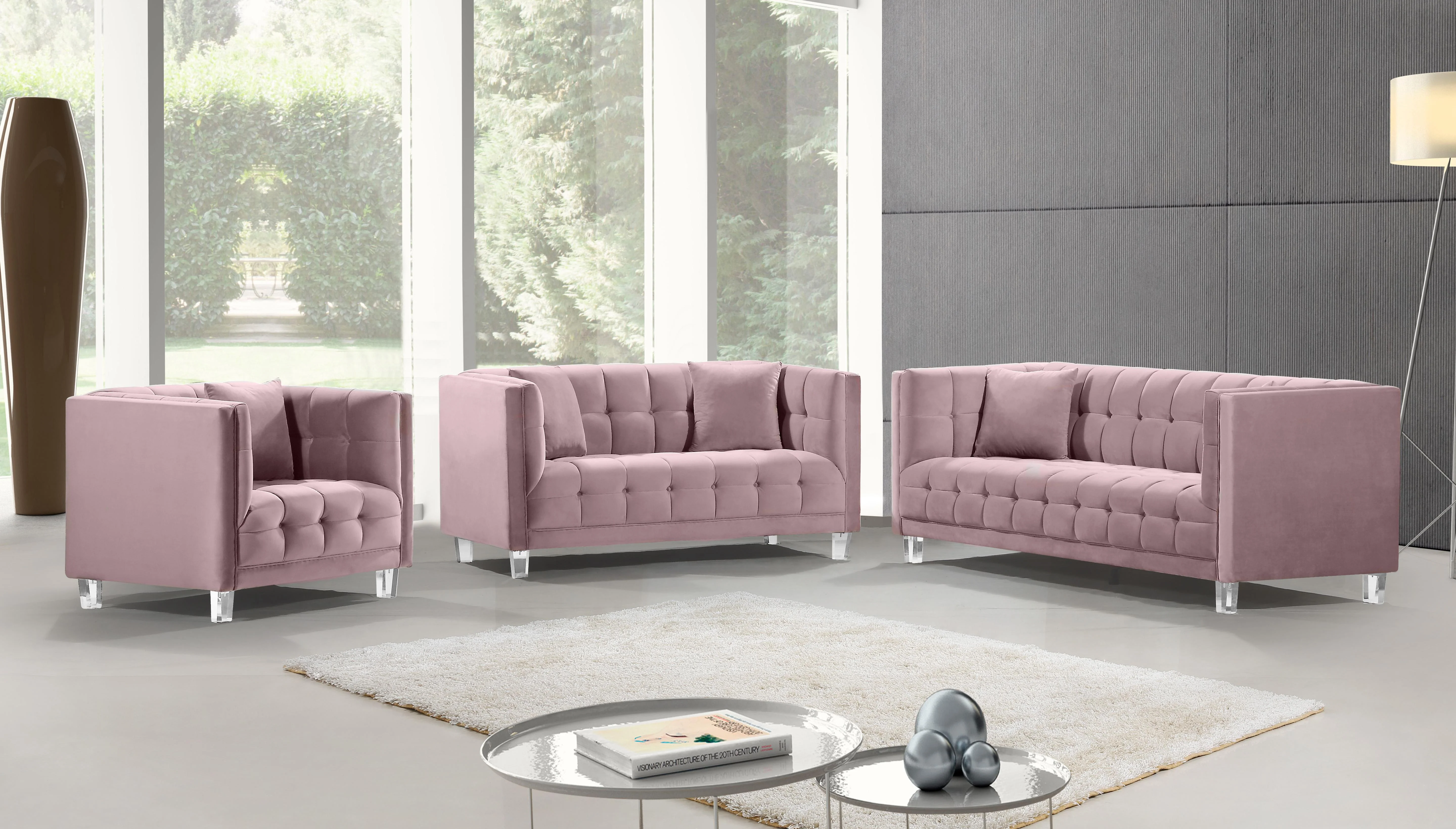 Mariel Pink Velvet Chair - Image 3
