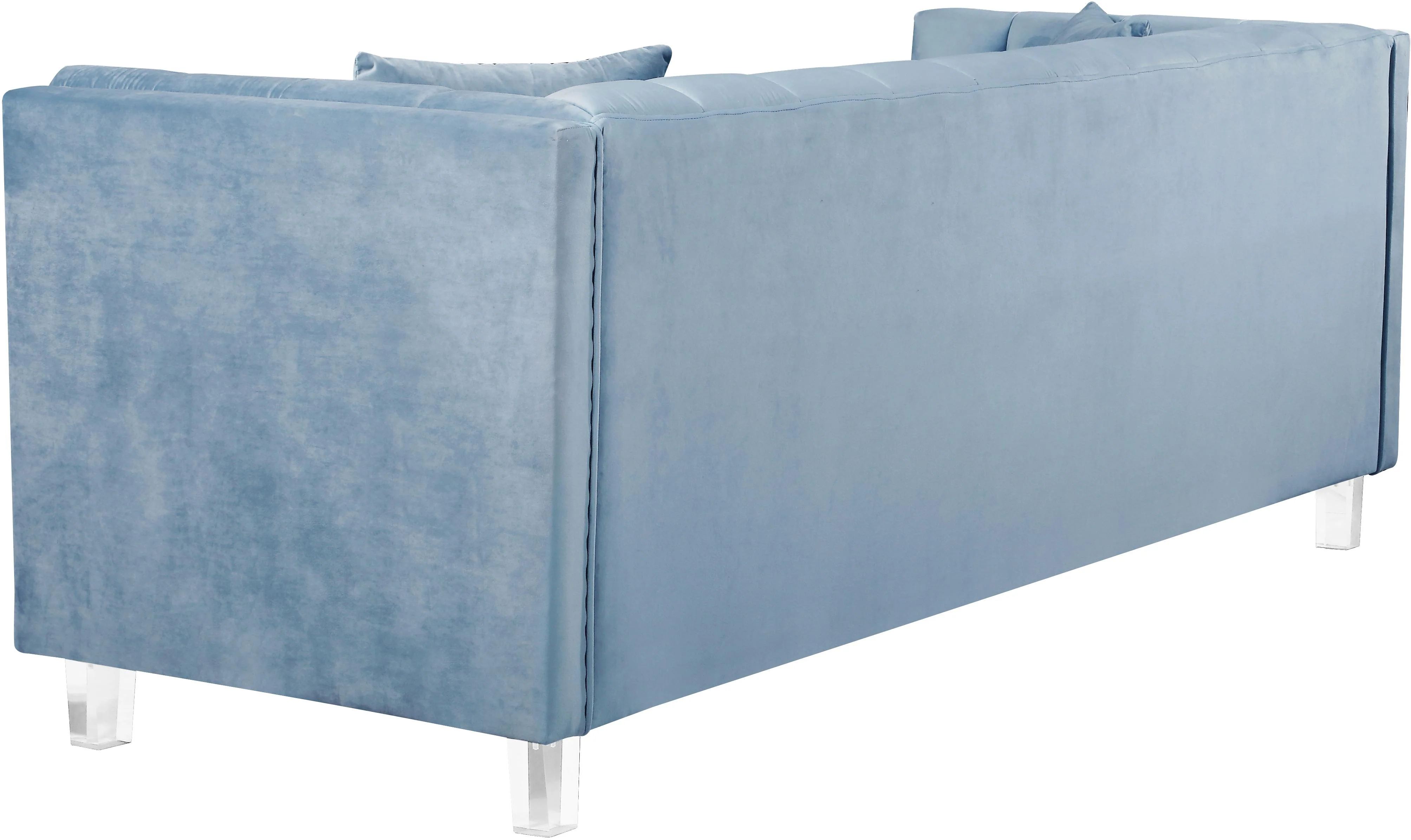 Mariel Sky Blue Velvet Loveseat - Image 3