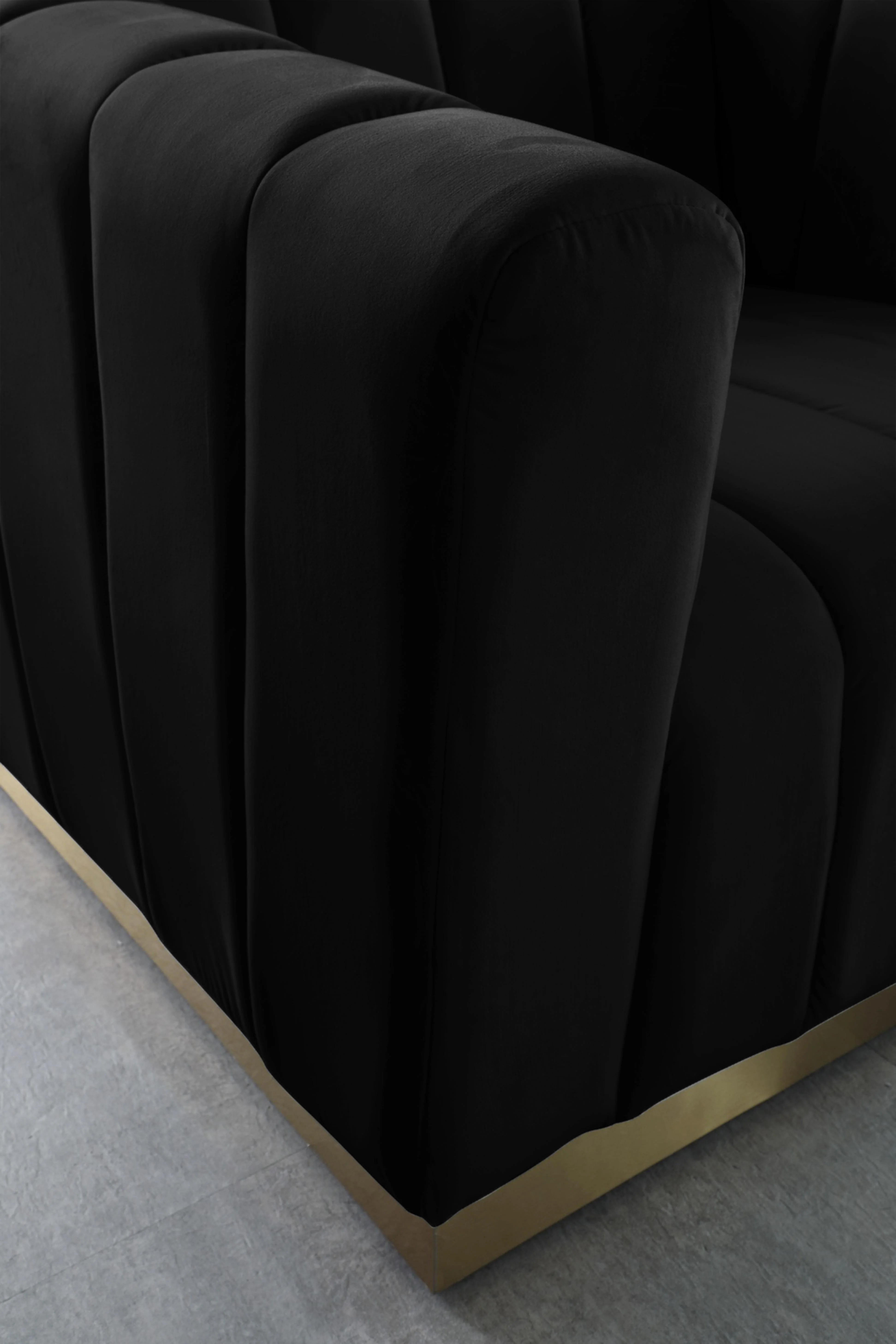 Marlon Black Velvet Loveseat - Image 5