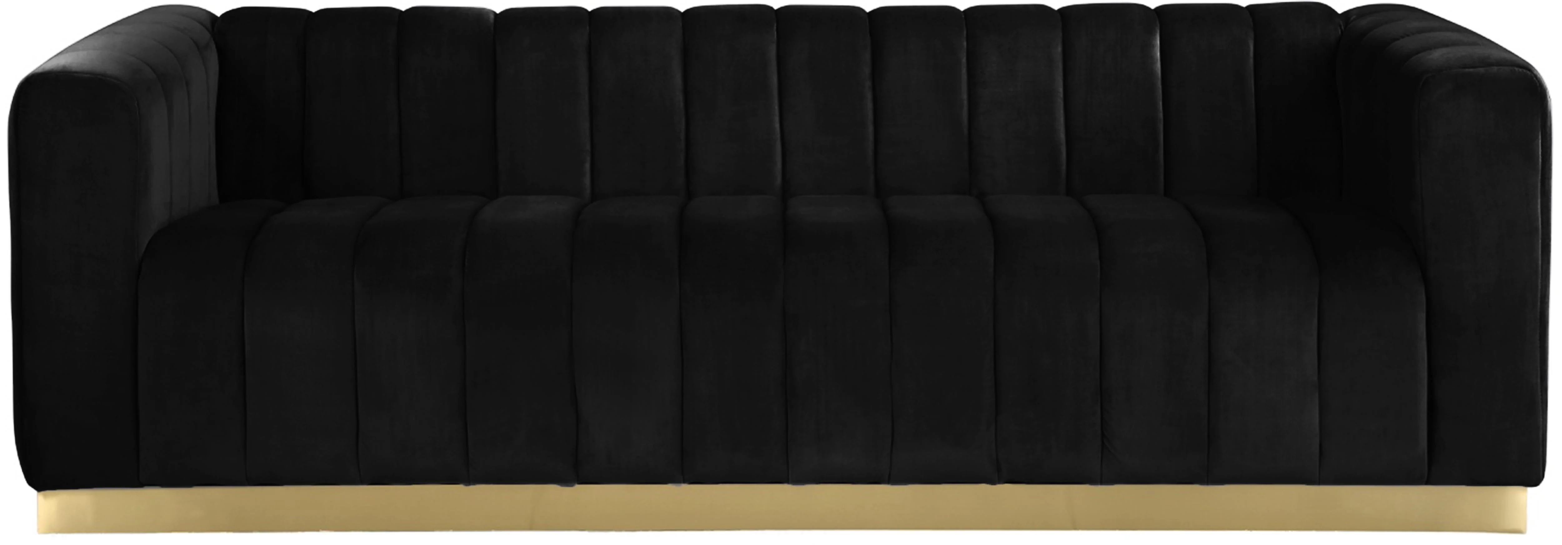 Marlon Black Velvet Sofa - Image 4