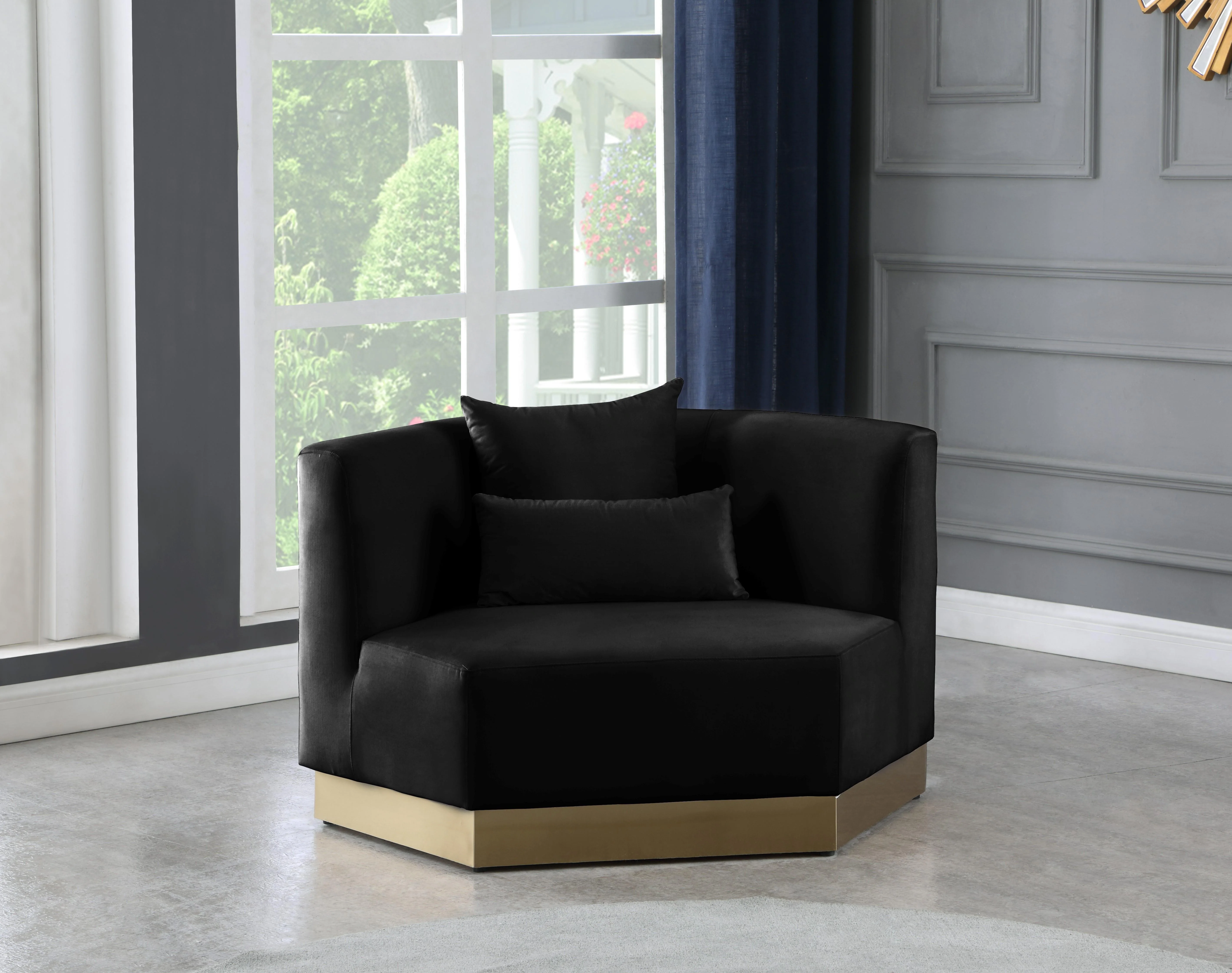Marquis Black Velvet Chair - Image 2