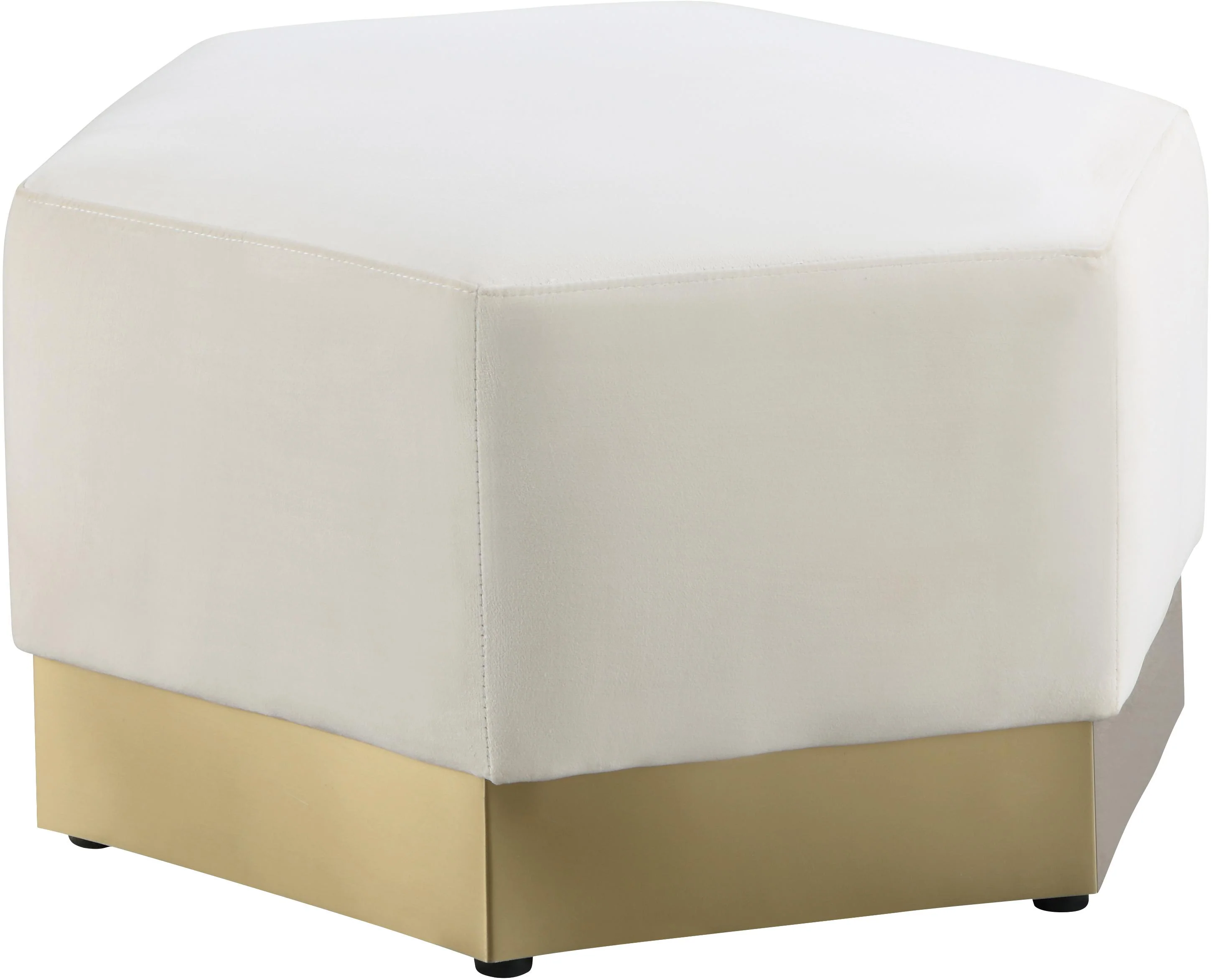 Marquis Cream Velvet Ottoman - Image 2