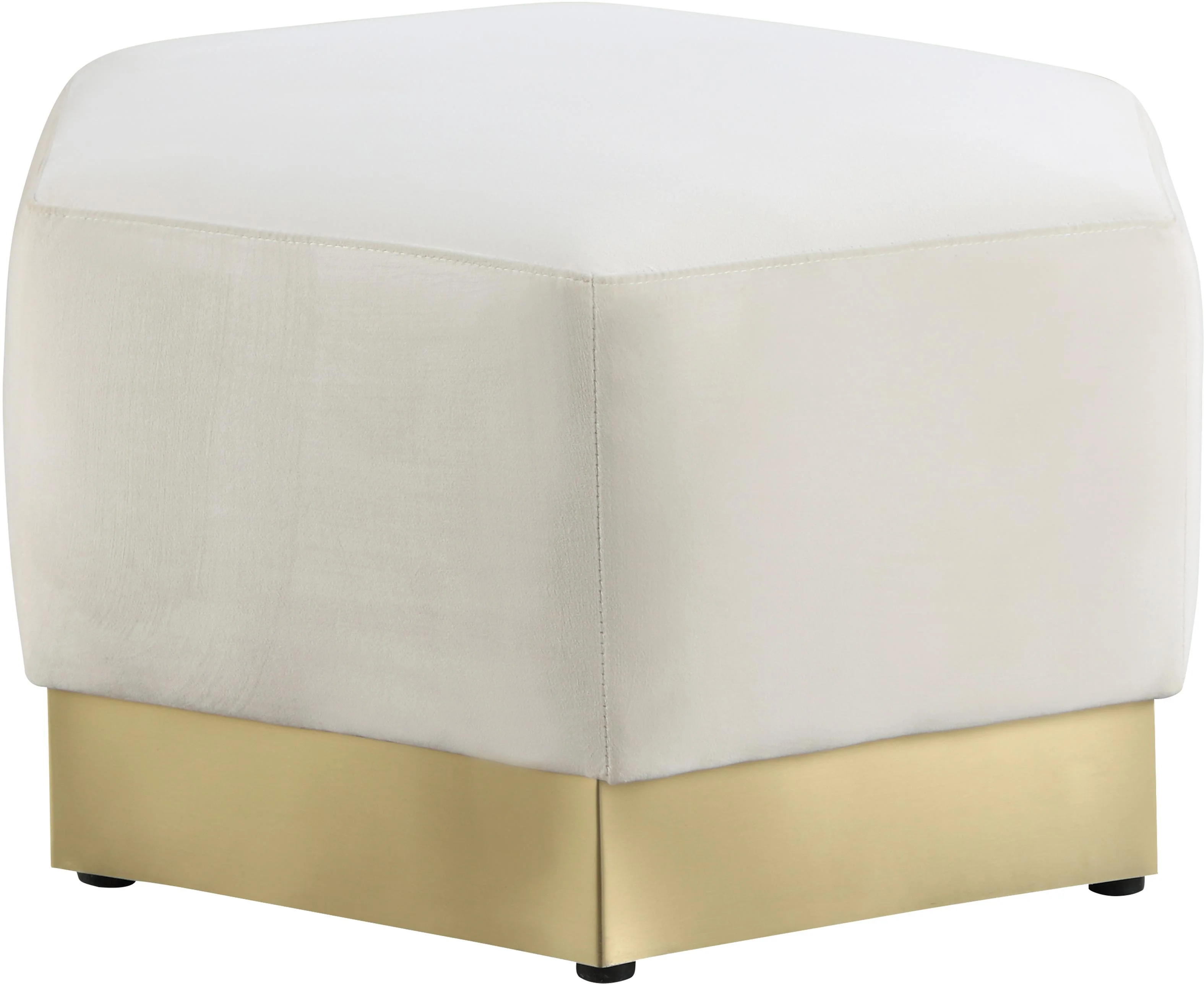 Marquis Cream Velvet Ottoman - Image 3