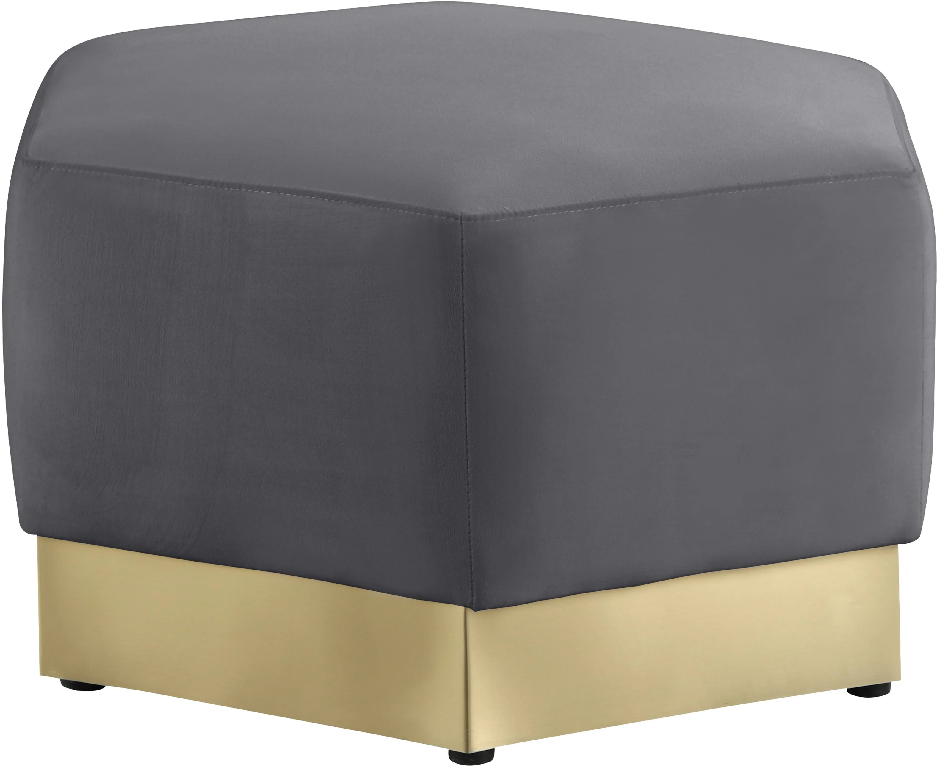 Marquis Grey Velvet Ottoman - Image 3