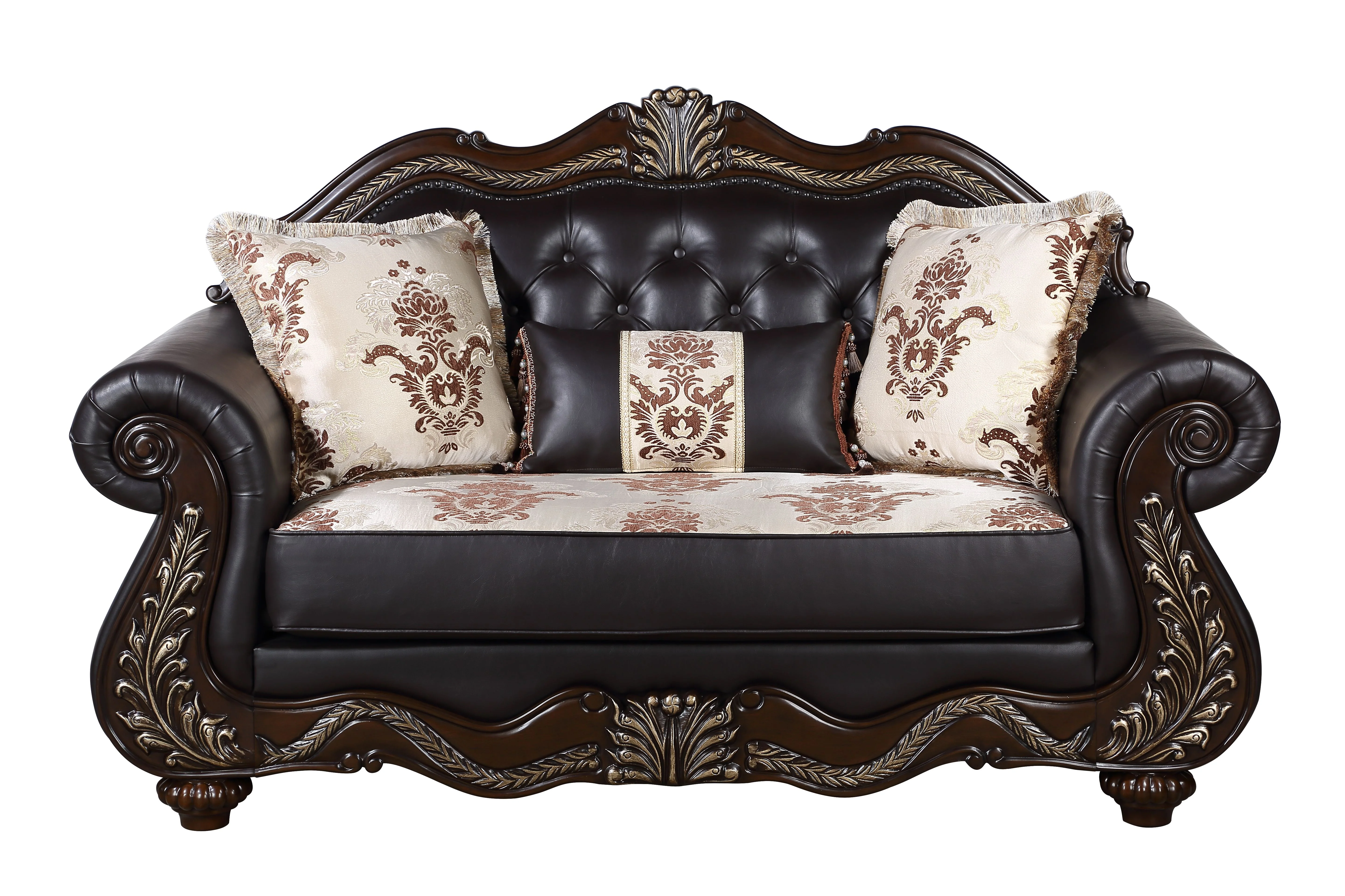 Maximus Loveseat Frame, Seat Cushions, Arms, Legs & 3 Pillows - Image 2