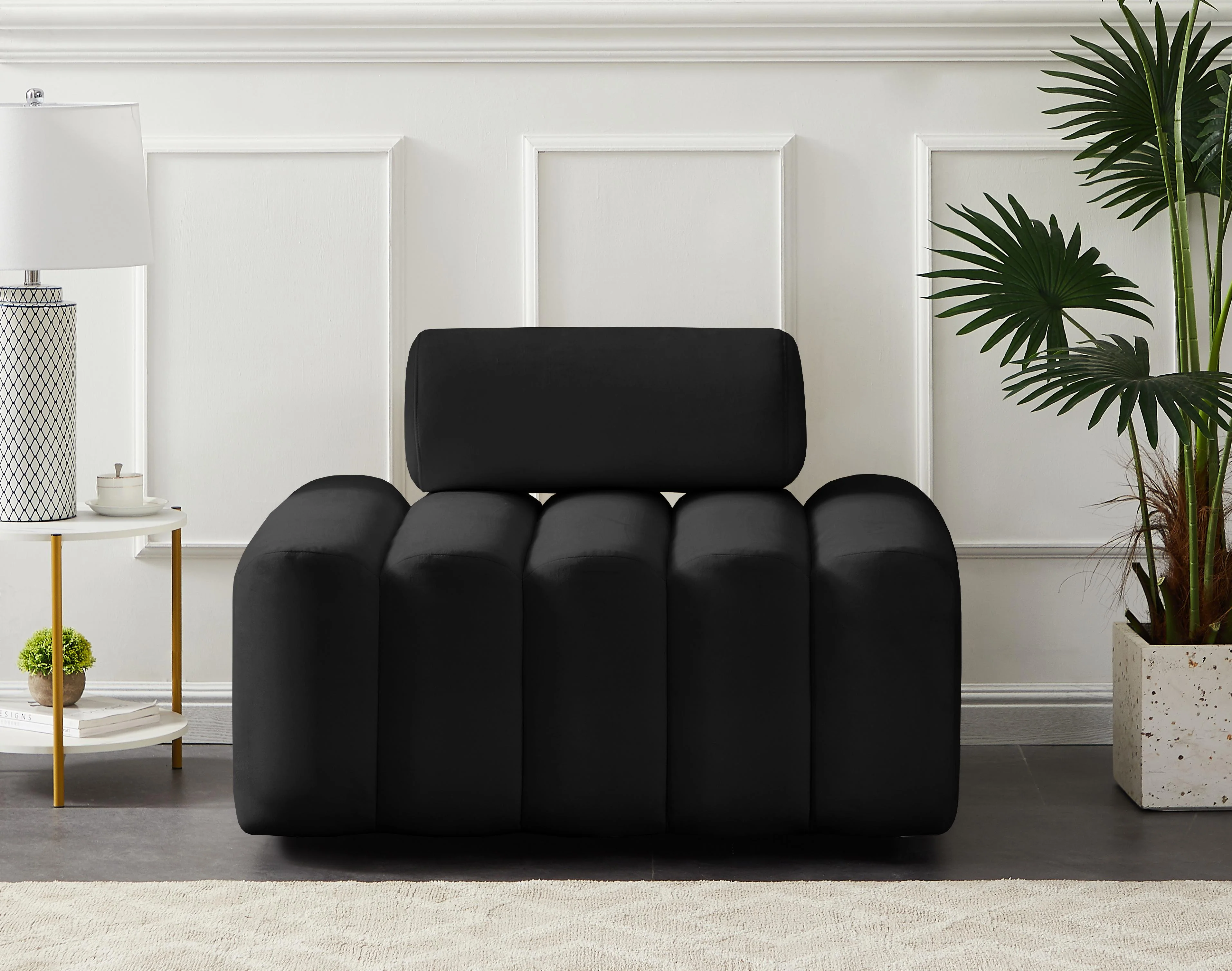 Melody Black Velvet Chair - Image 2
