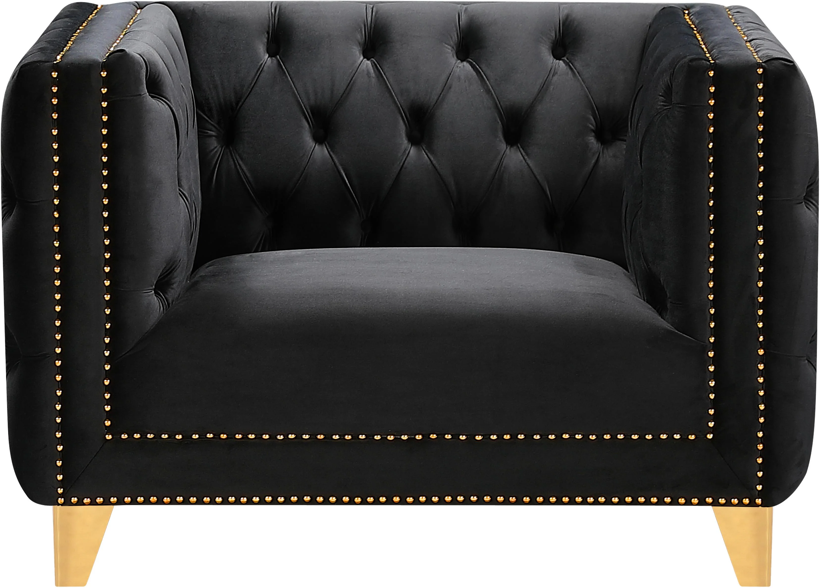 Michelle Black Velvet Chair - Image 3