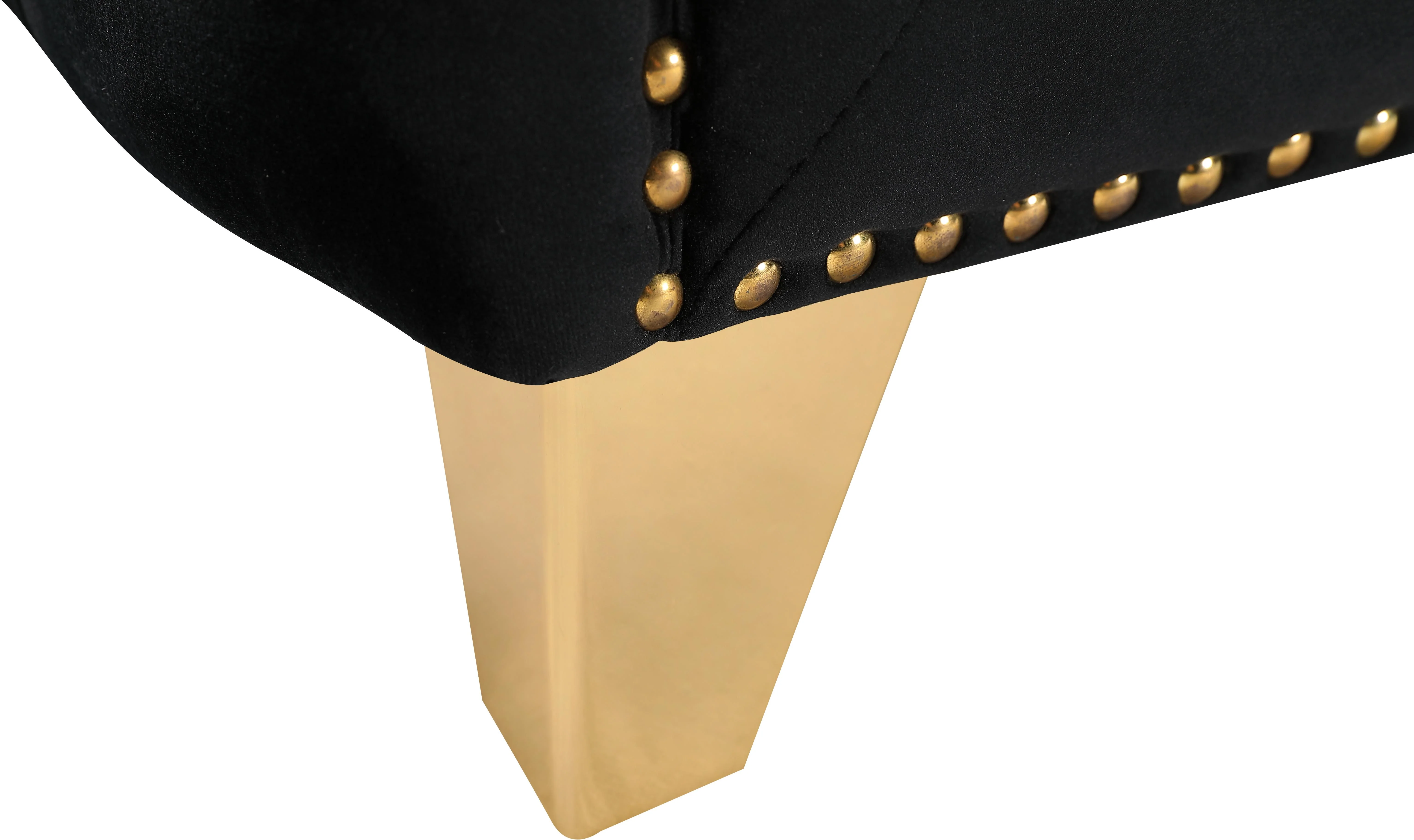 Michelle Black Velvet Loveseat - Image 5