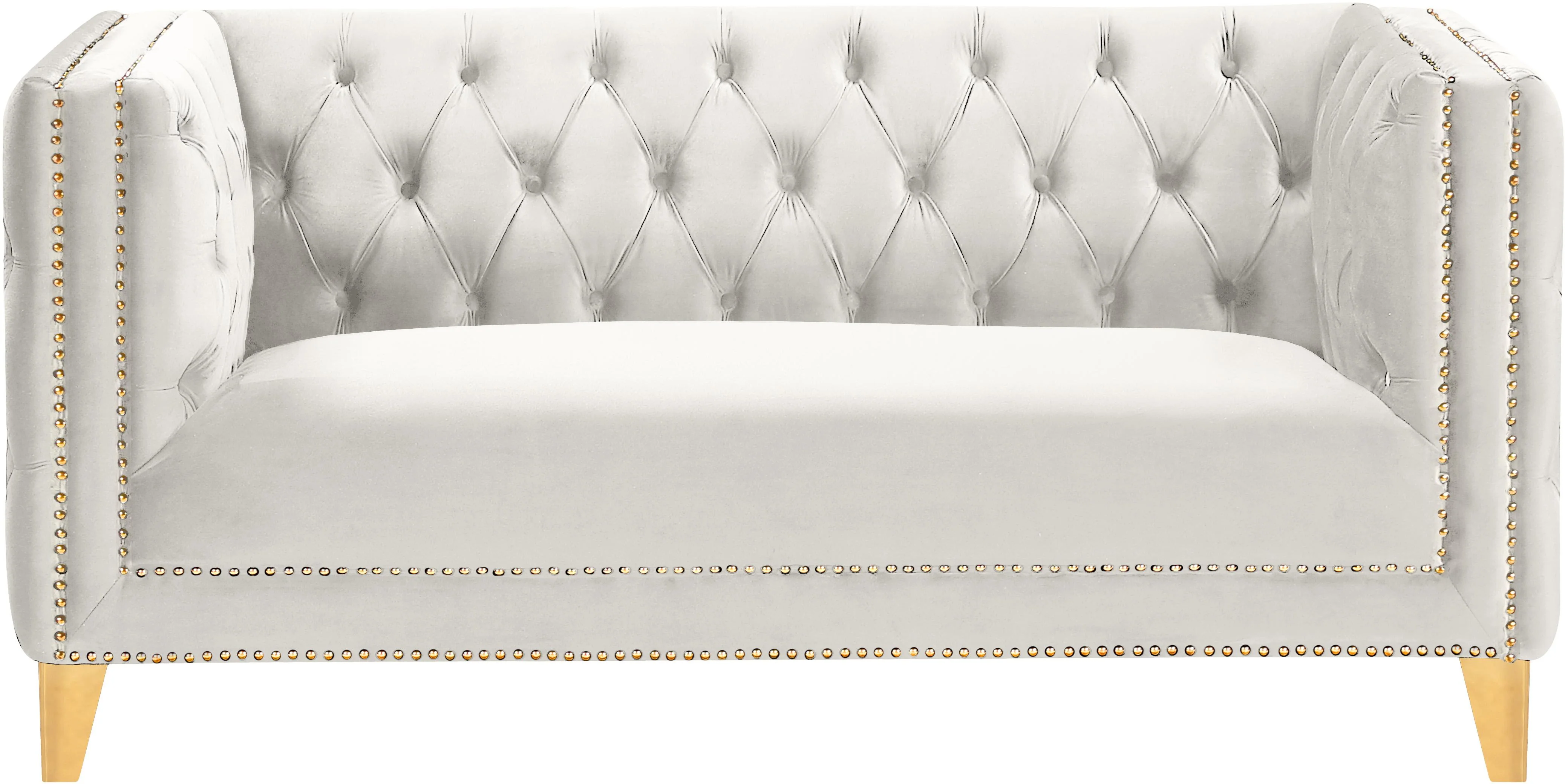 Michelle Cream Velvet Loveseat - Image 3