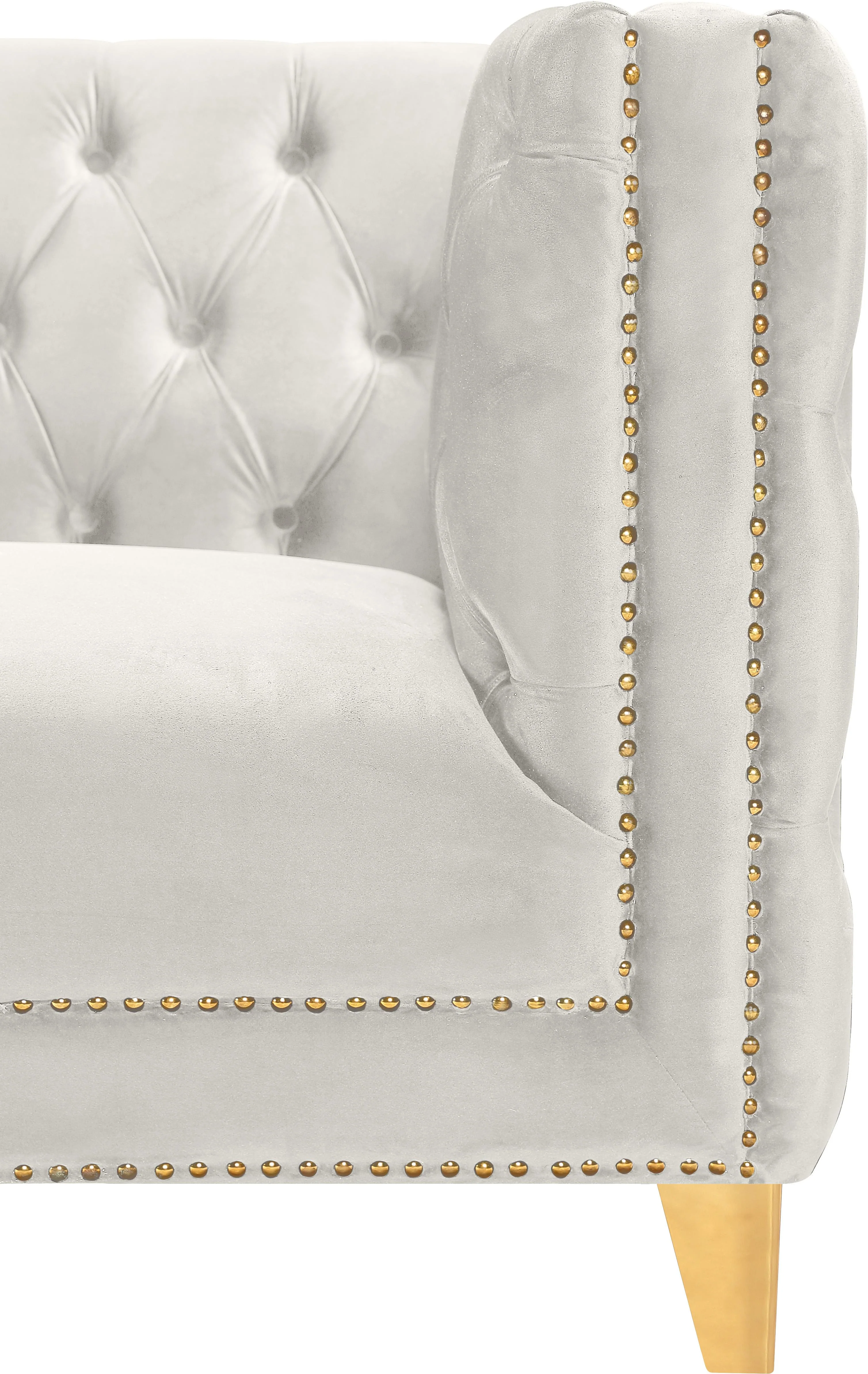 Michelle Cream Velvet Loveseat - Image 4