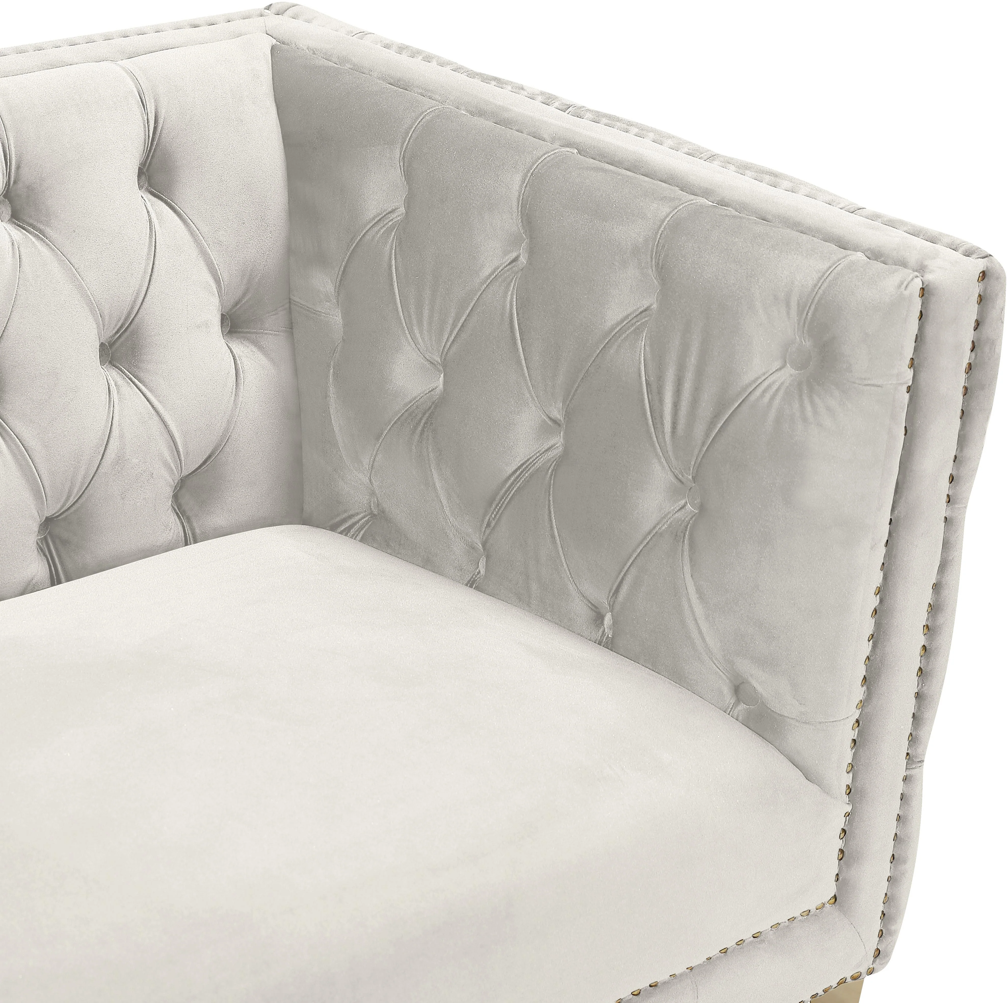 Michelle Cream Velvet Loveseat - Image 6