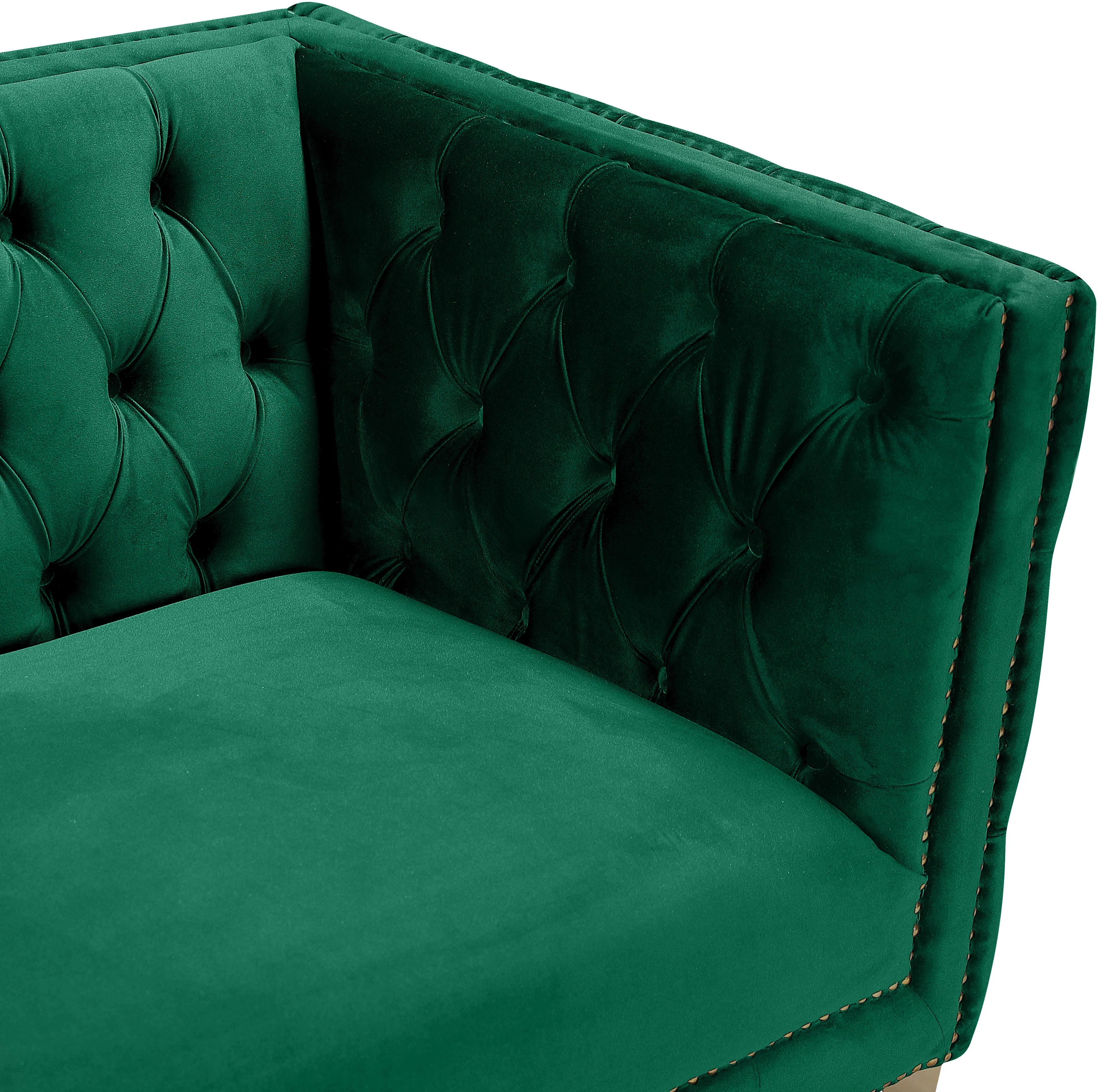 Michelle Green Velvet Sofa - Image 6