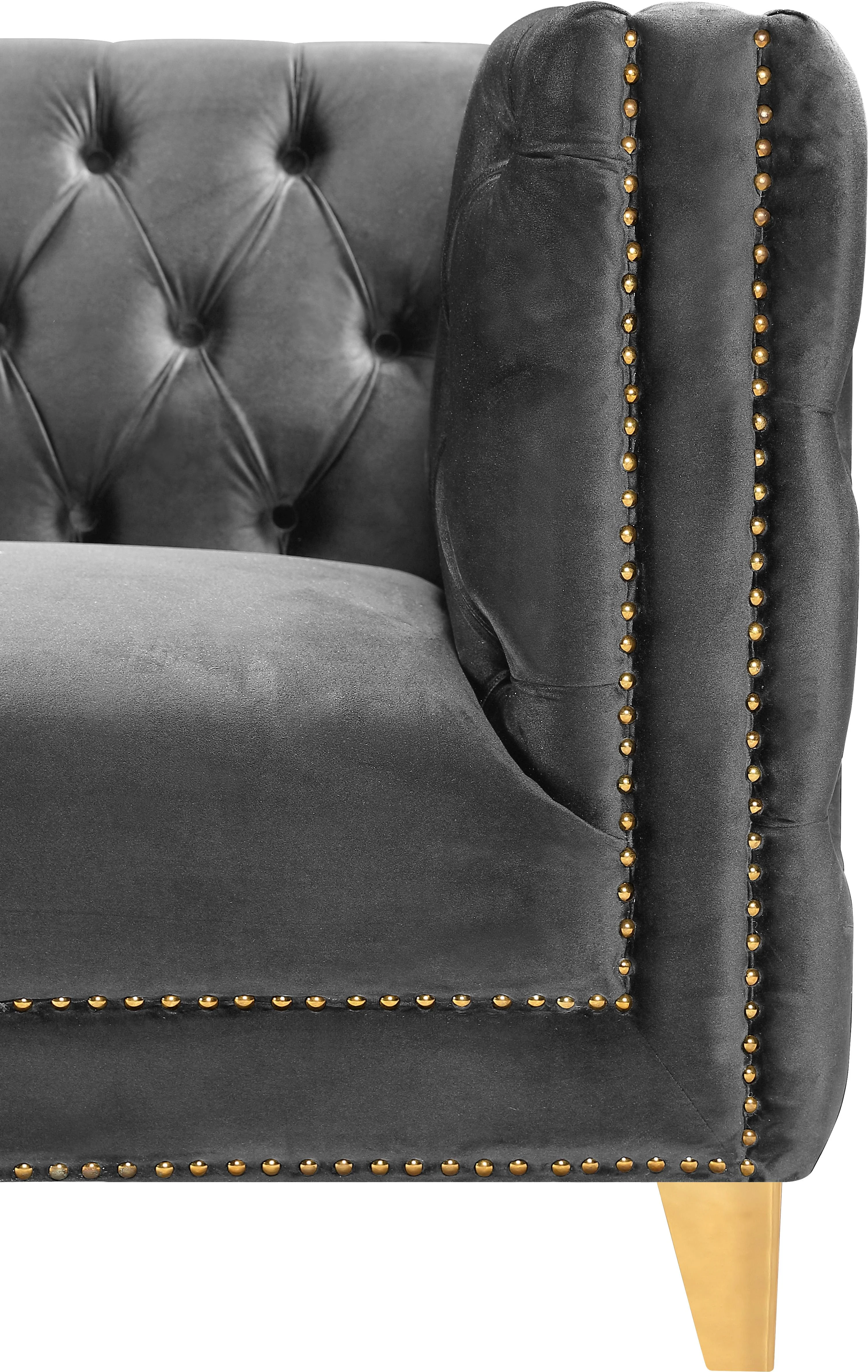 Michelle Grey Velvet Loveseat - Image 4