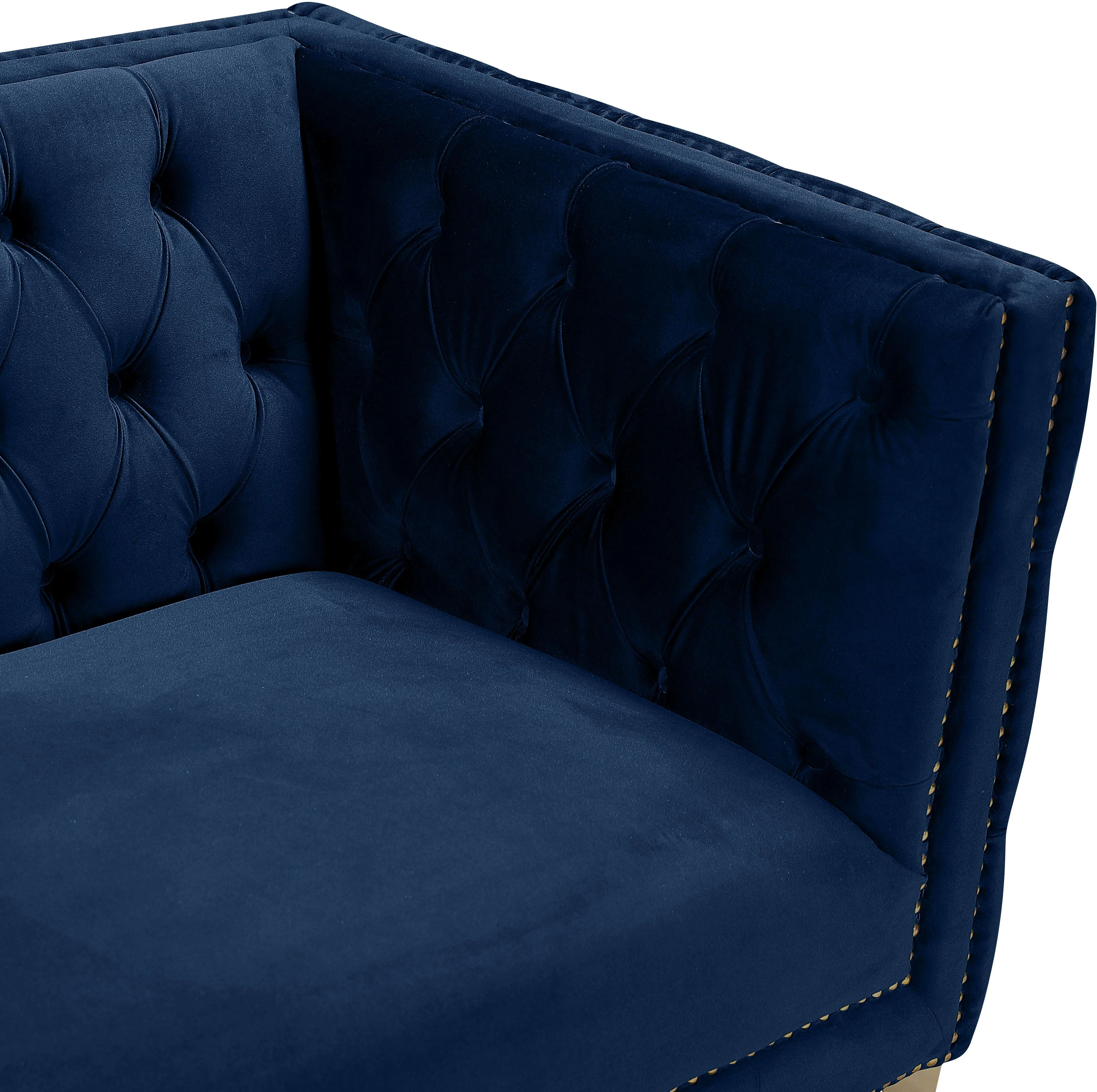 Michelle Navy Velvet Chair - Image 6