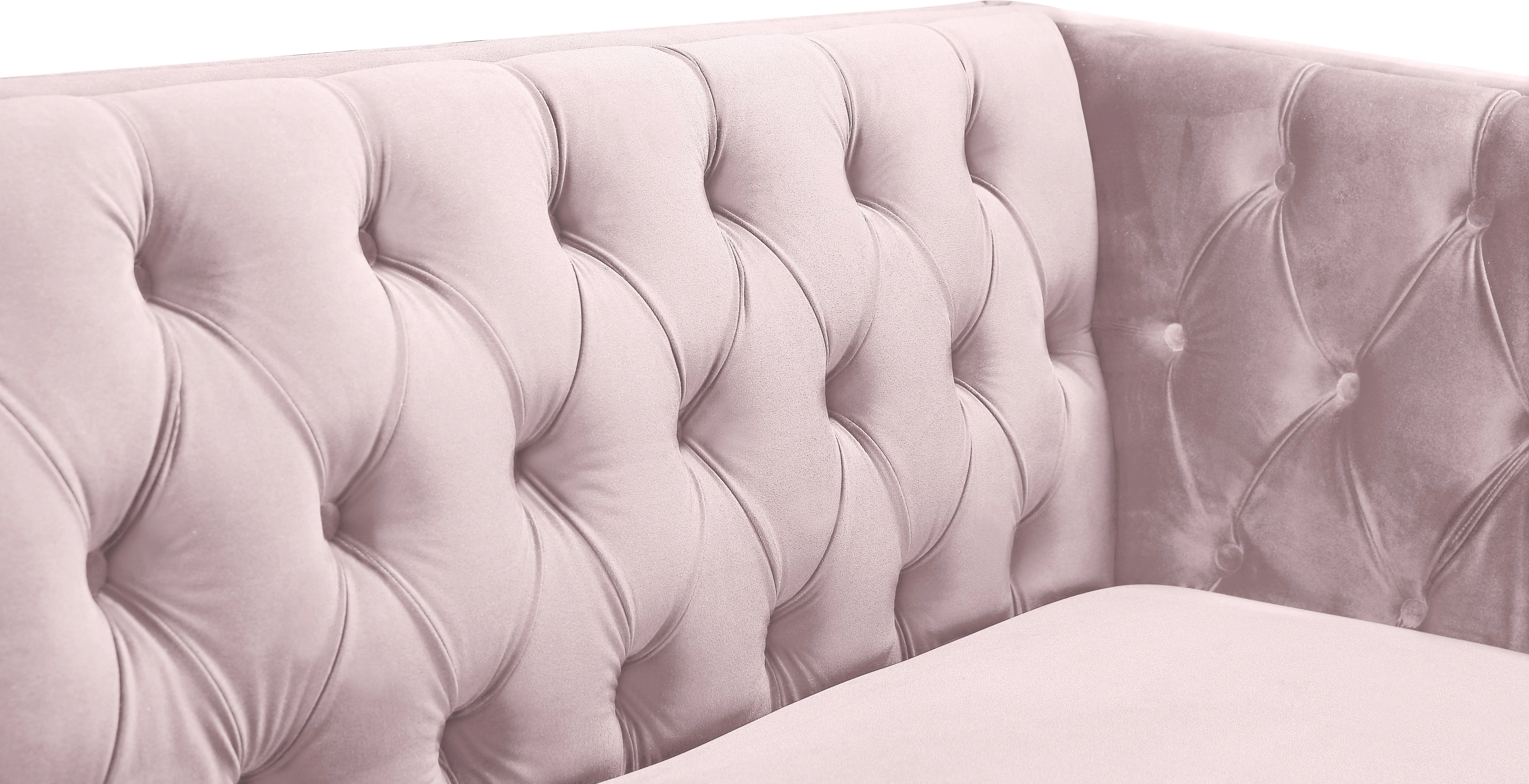 Michelle Pink Velvet Loveseat - Image 7