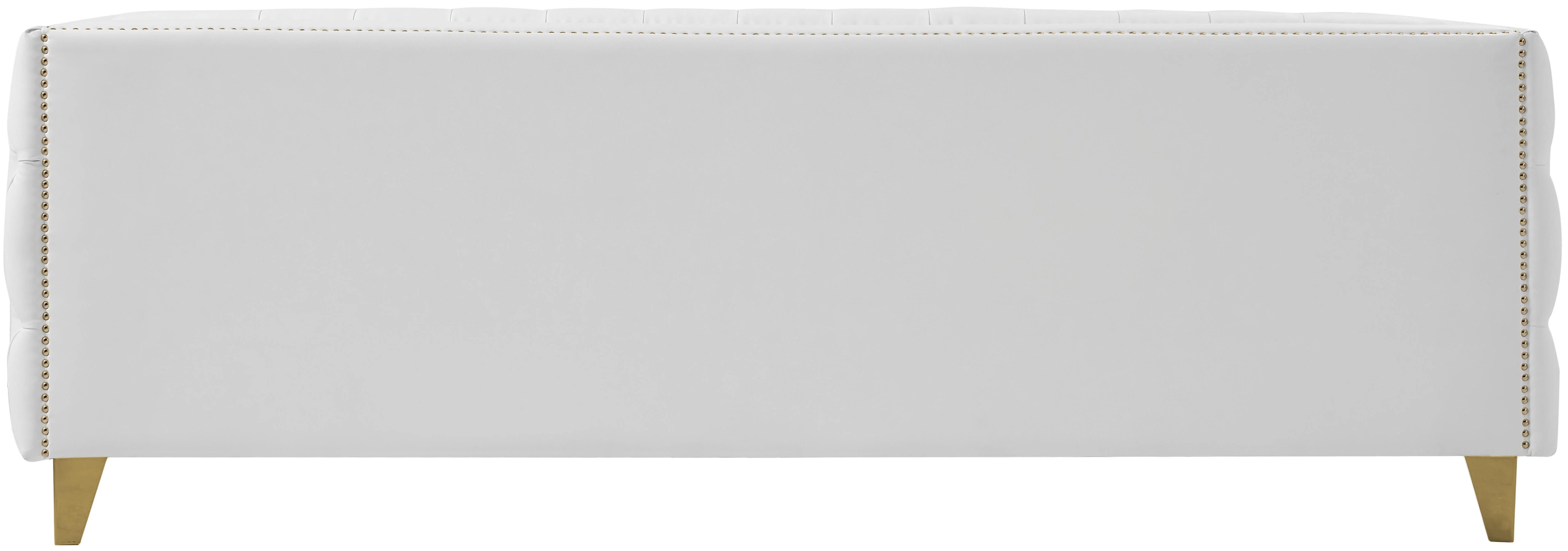 Michelle White Faux Leather Sofa - Image 3