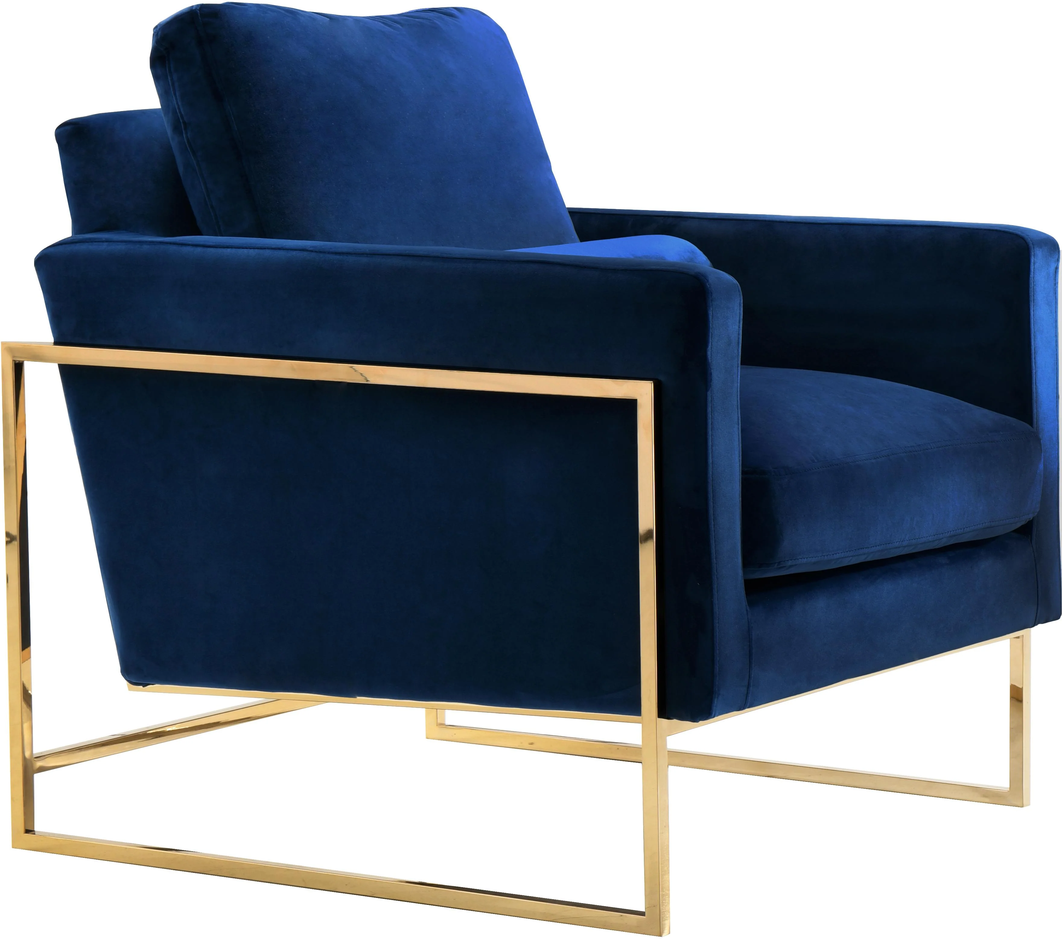 Mila Navy Velvet Chair - Image 3