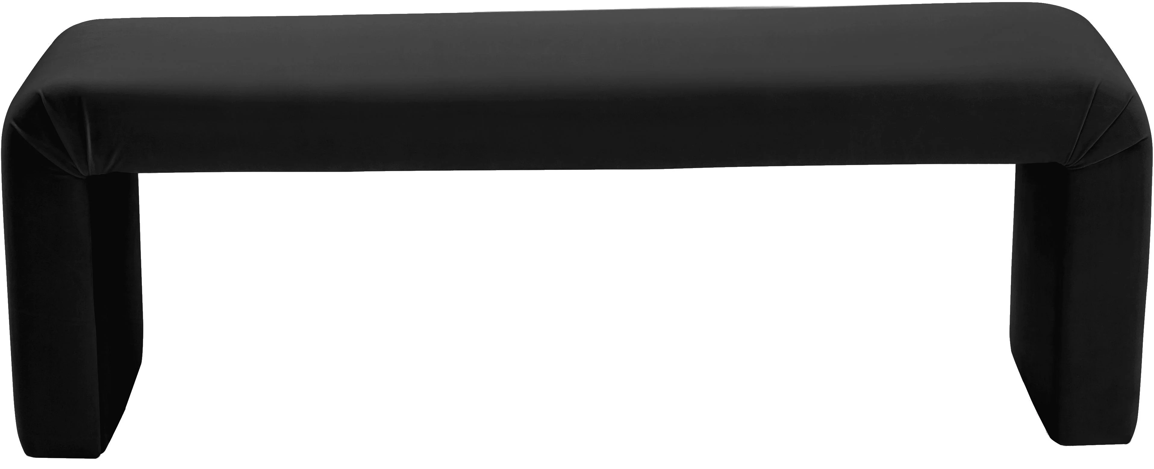 Minimalist Black Velvet Bench - Image 2