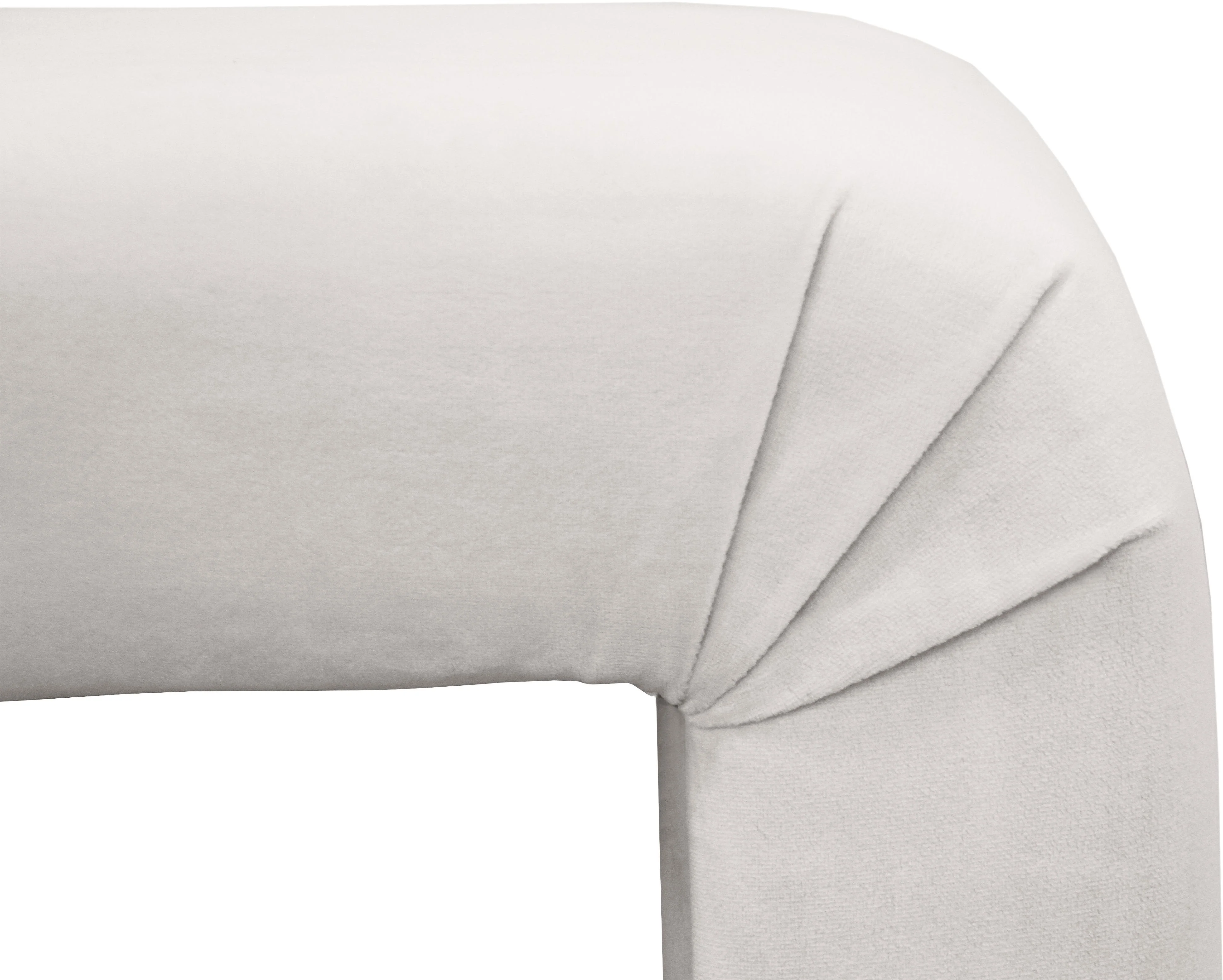 Minimalist Cream Velvet Bench - Image 3