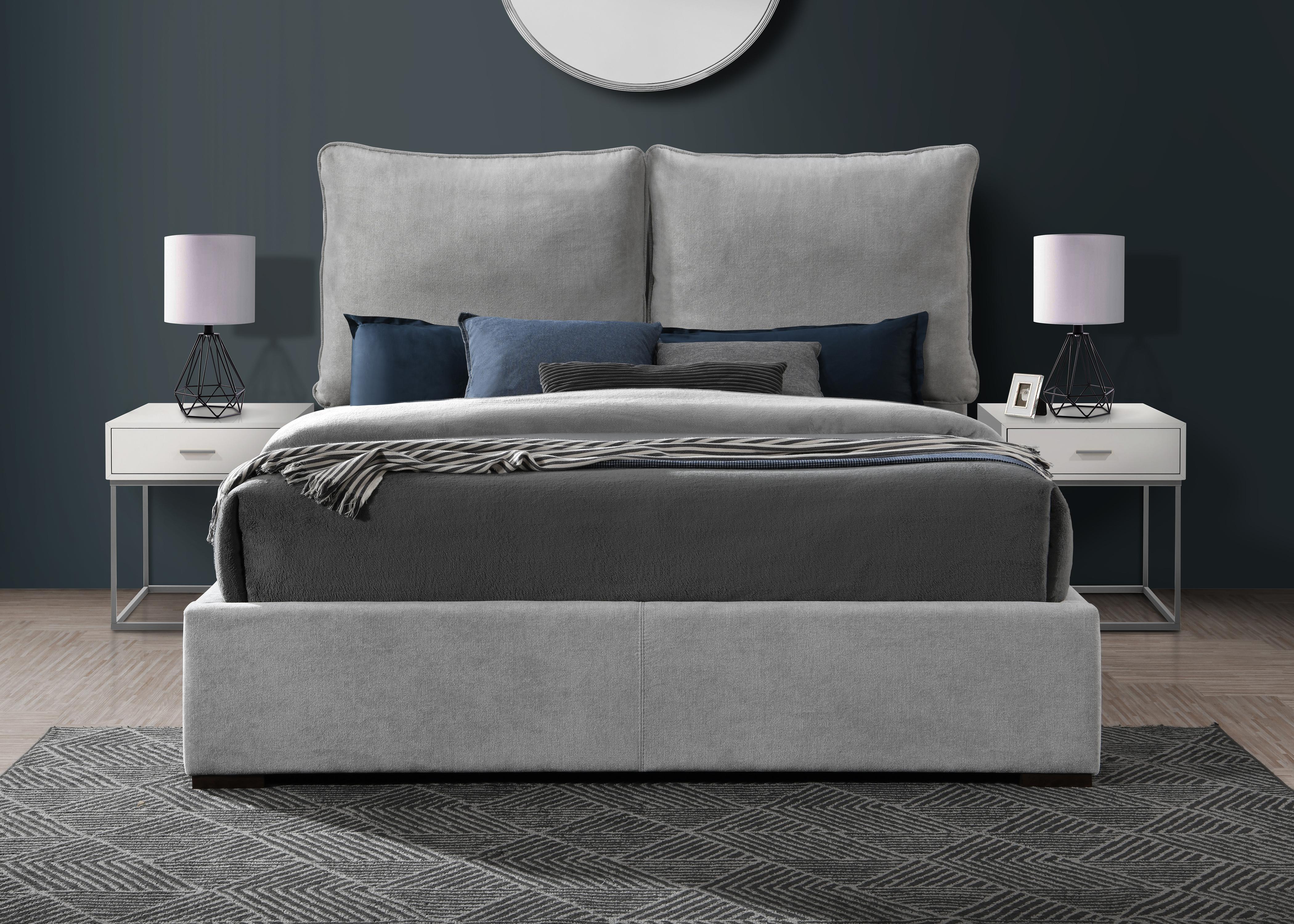 Misha Light Grey Polyester Fabric Full Bed (3 Boxes) - Image 4