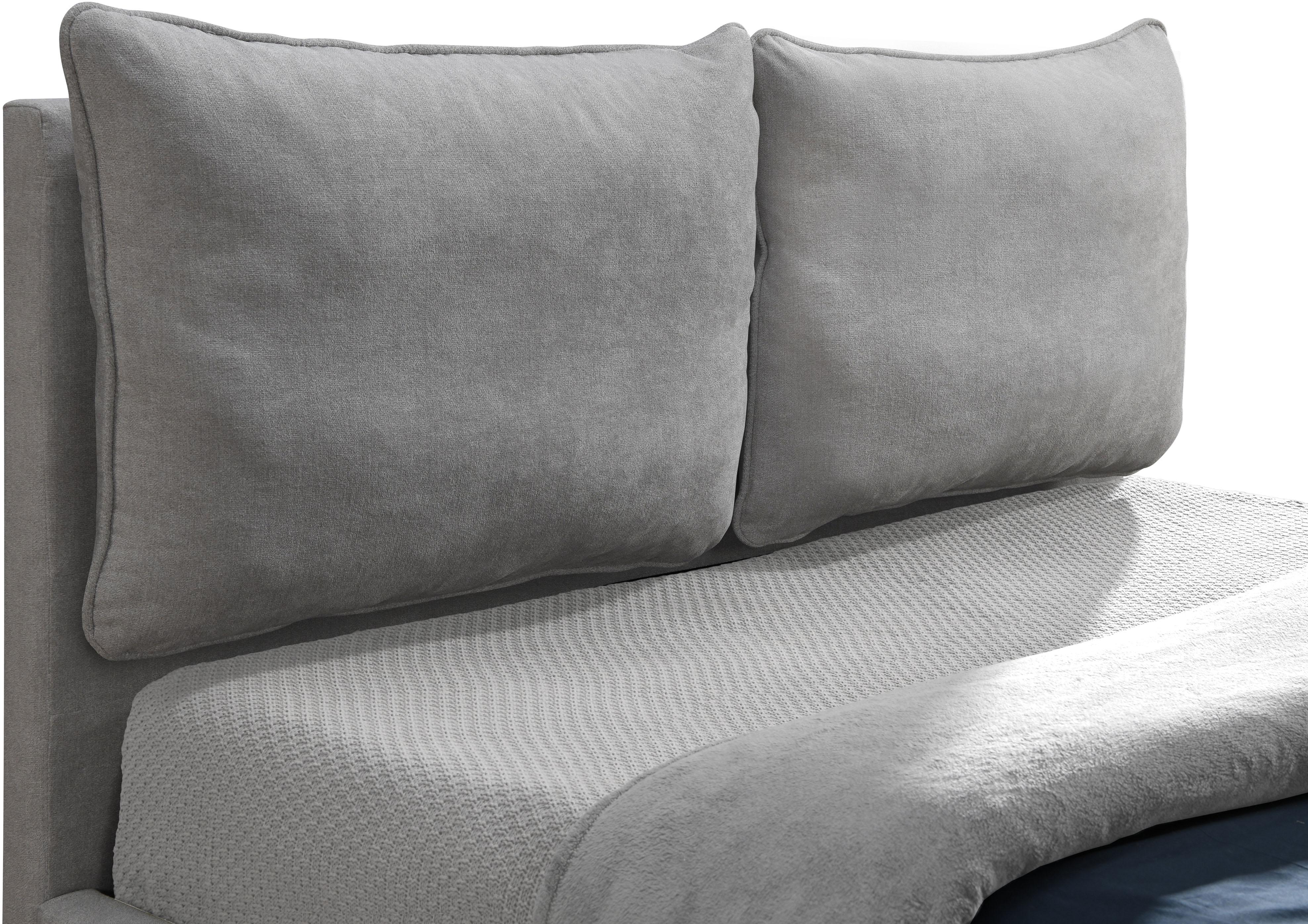 Misha Light Grey Polyester Fabric King Bed (3 Boxes) - Image 7