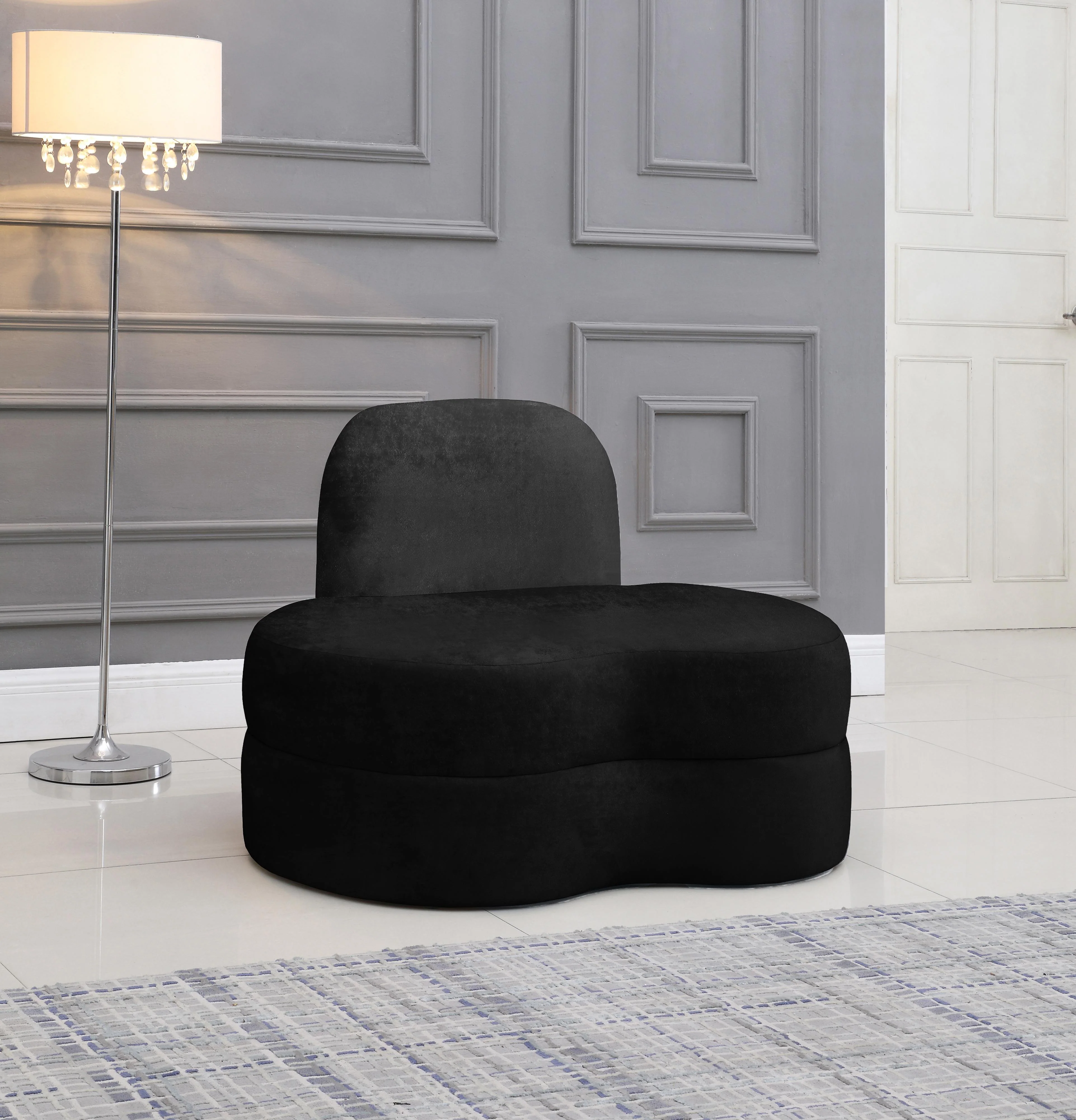 Mitzy Black Velvet Chair - Image 2
