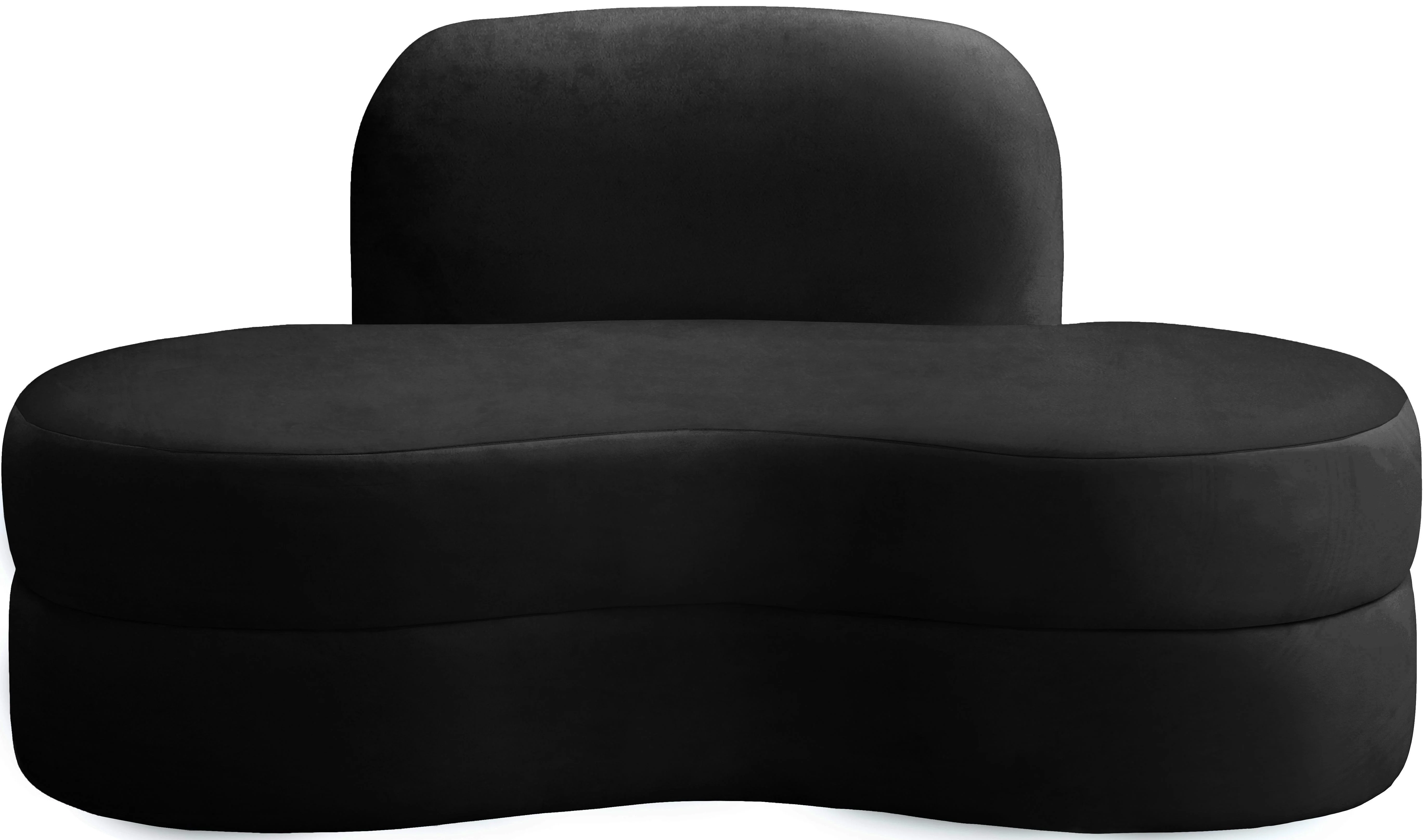 Mitzy Black Velvet Loveseat - Image 5