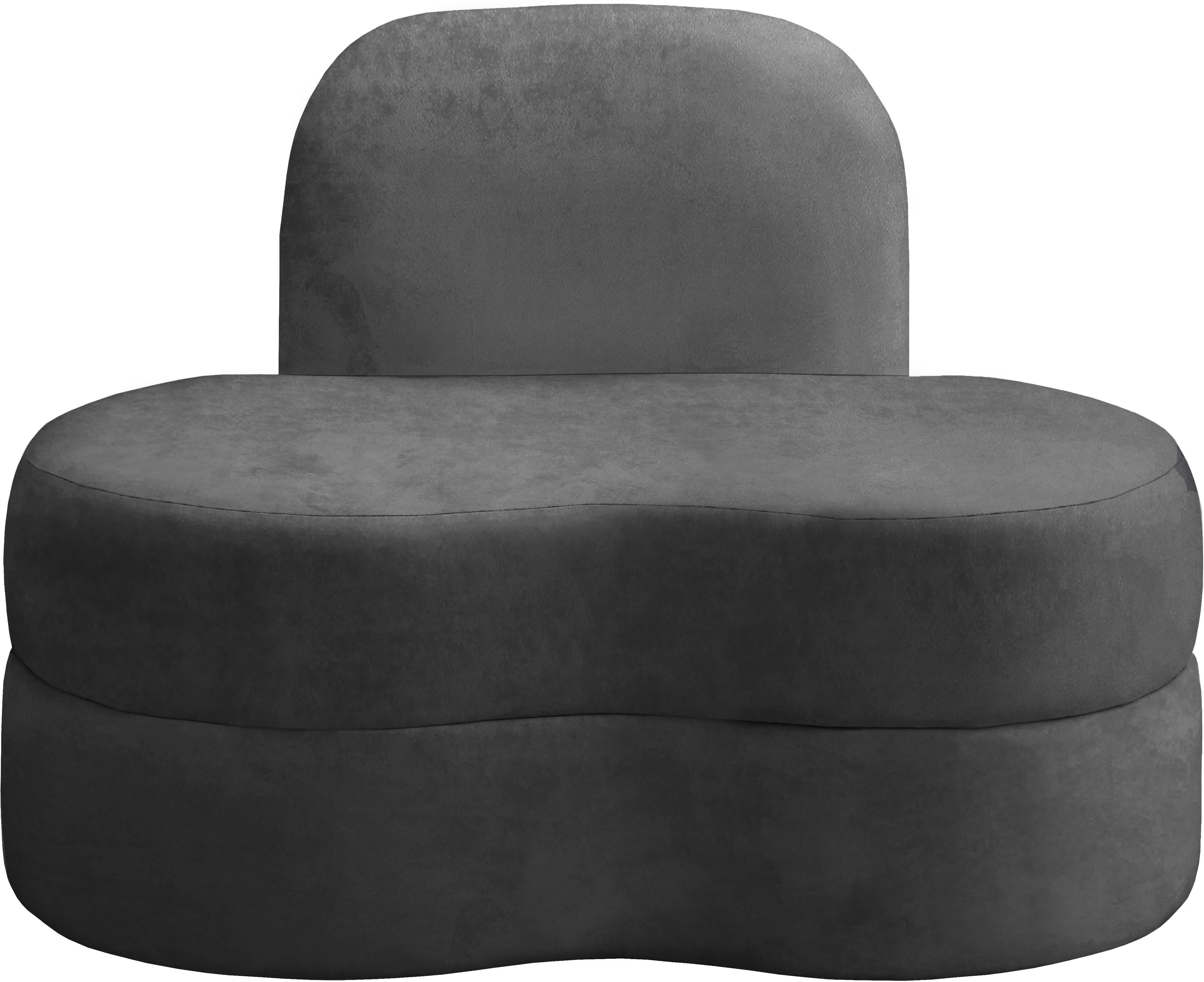 Mitzy Grey Velvet Chair - Image 5