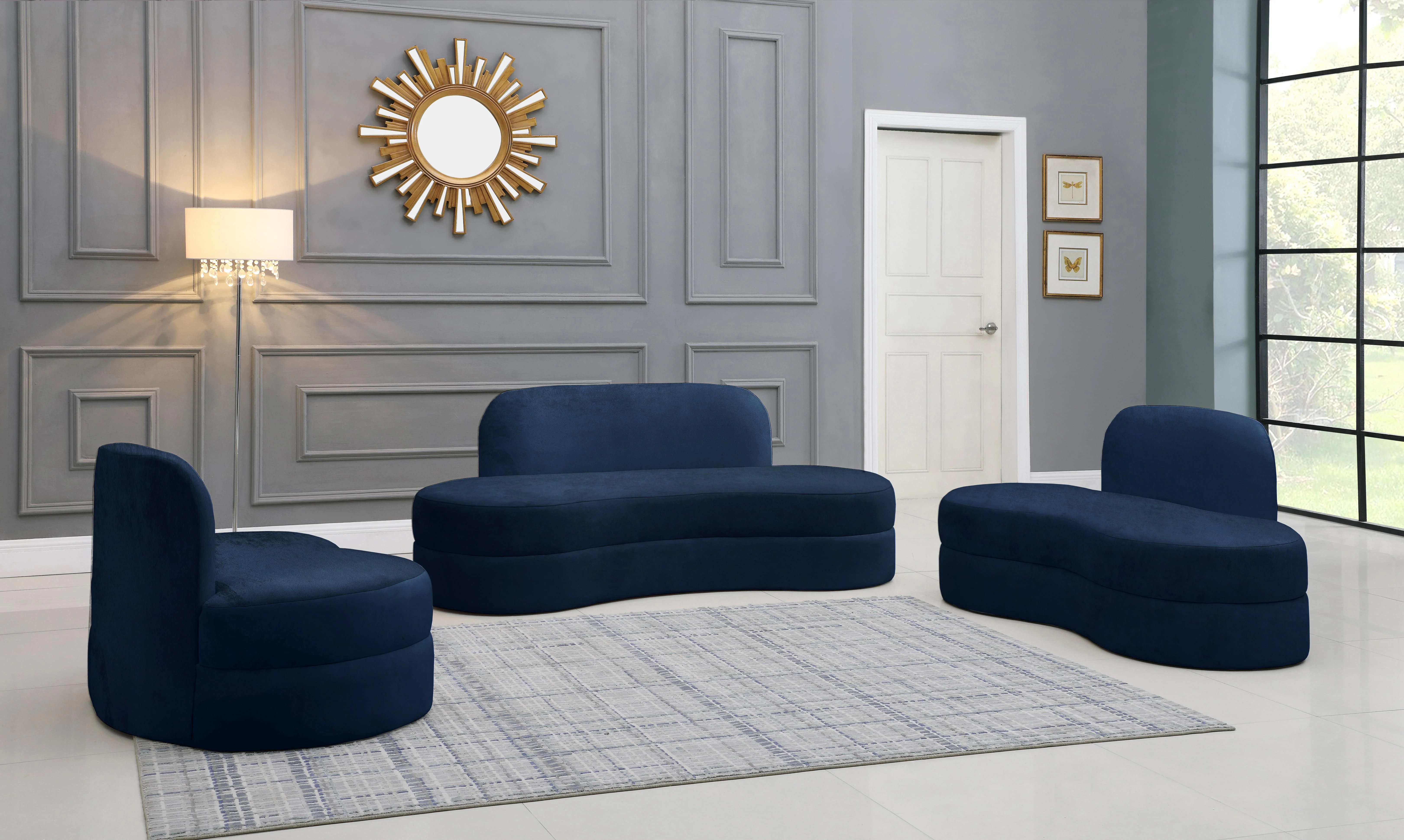Mitzy Navy Velvet Chair - Image 6
