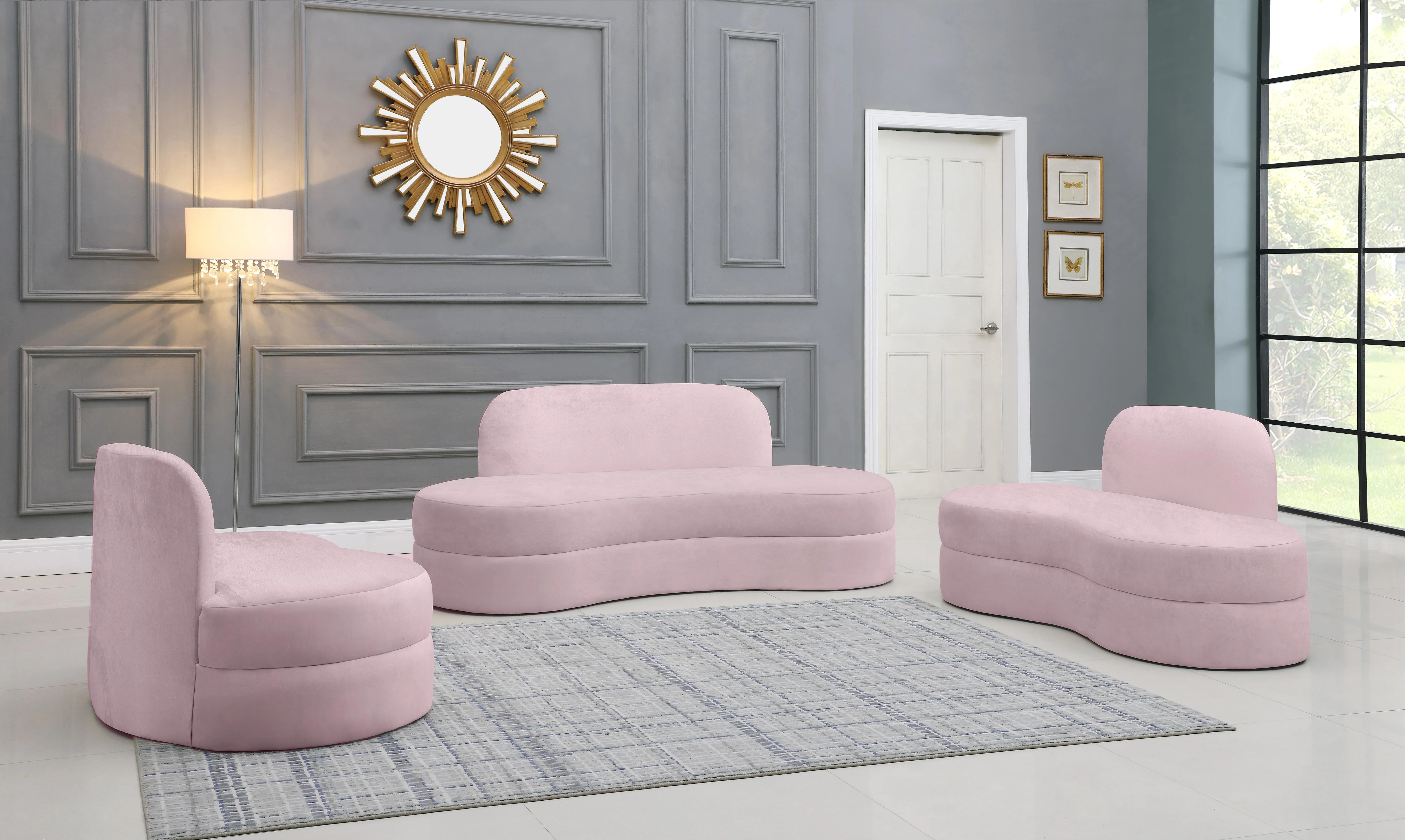 Mitzy Pink Velvet Chair - Image 6