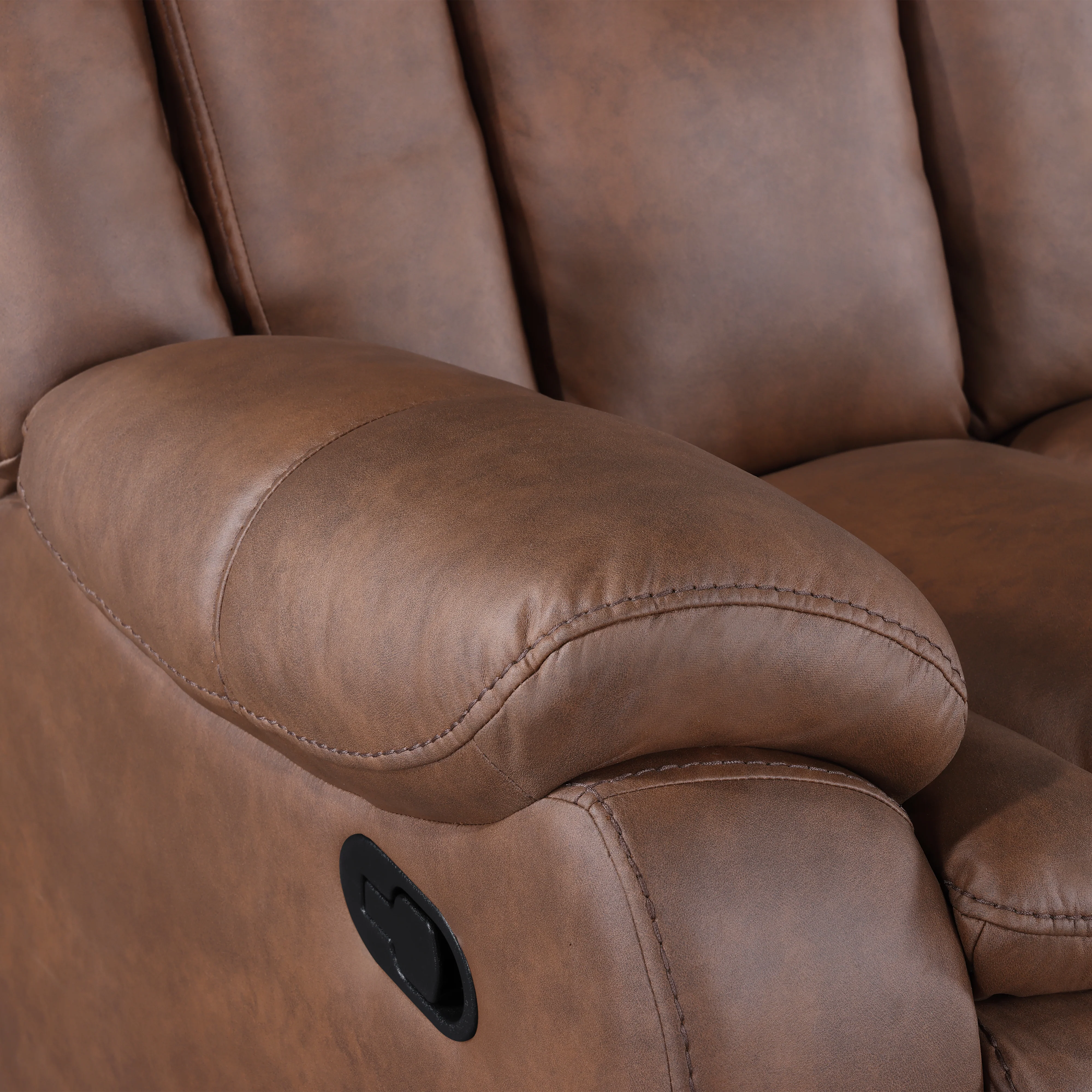 Morello Console Loveseat W/ Dual Recliners-Brown - Image 6