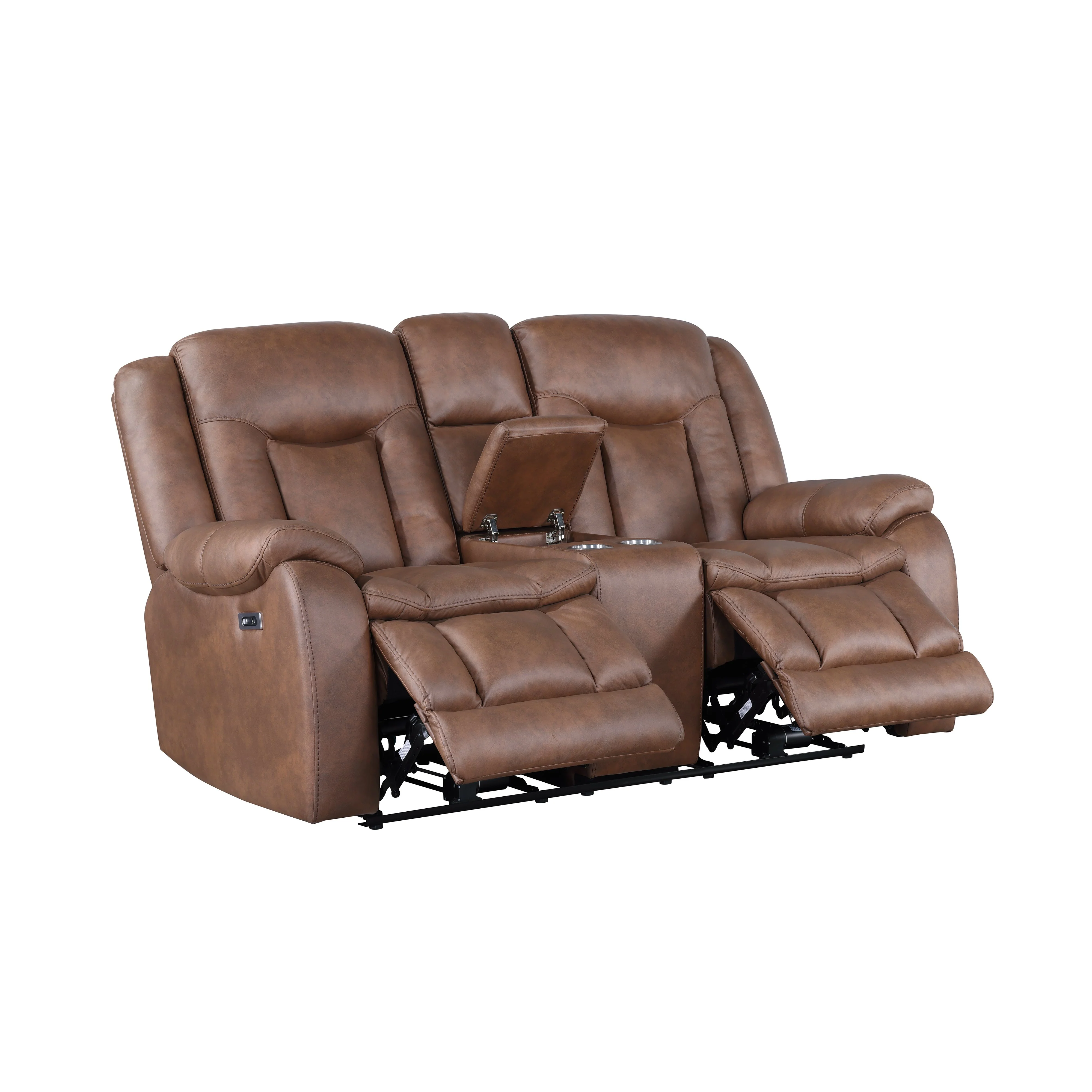 Morello Console Loveseat W/Pwr Fr-Brown - Image 3