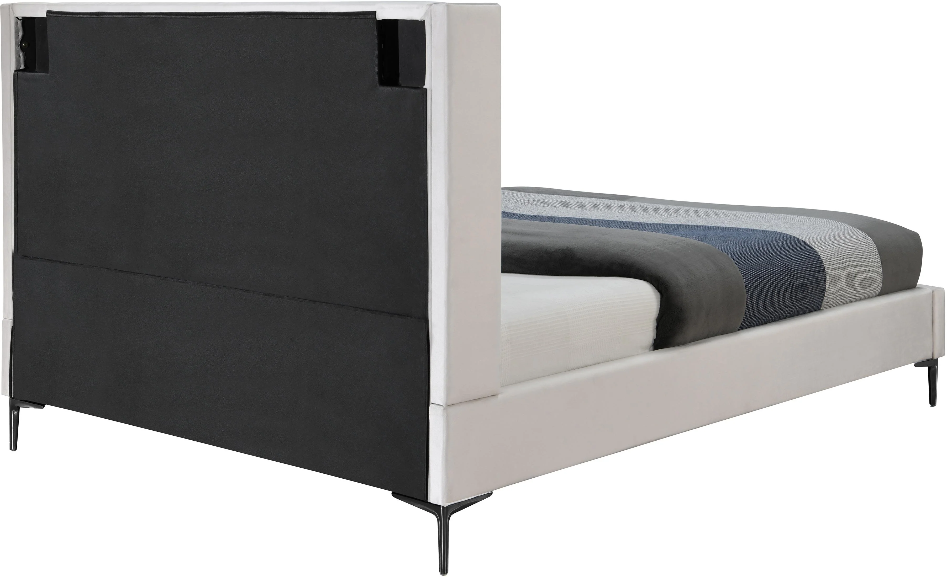 Nadia Cream Velvet Queen Bed - Image 6