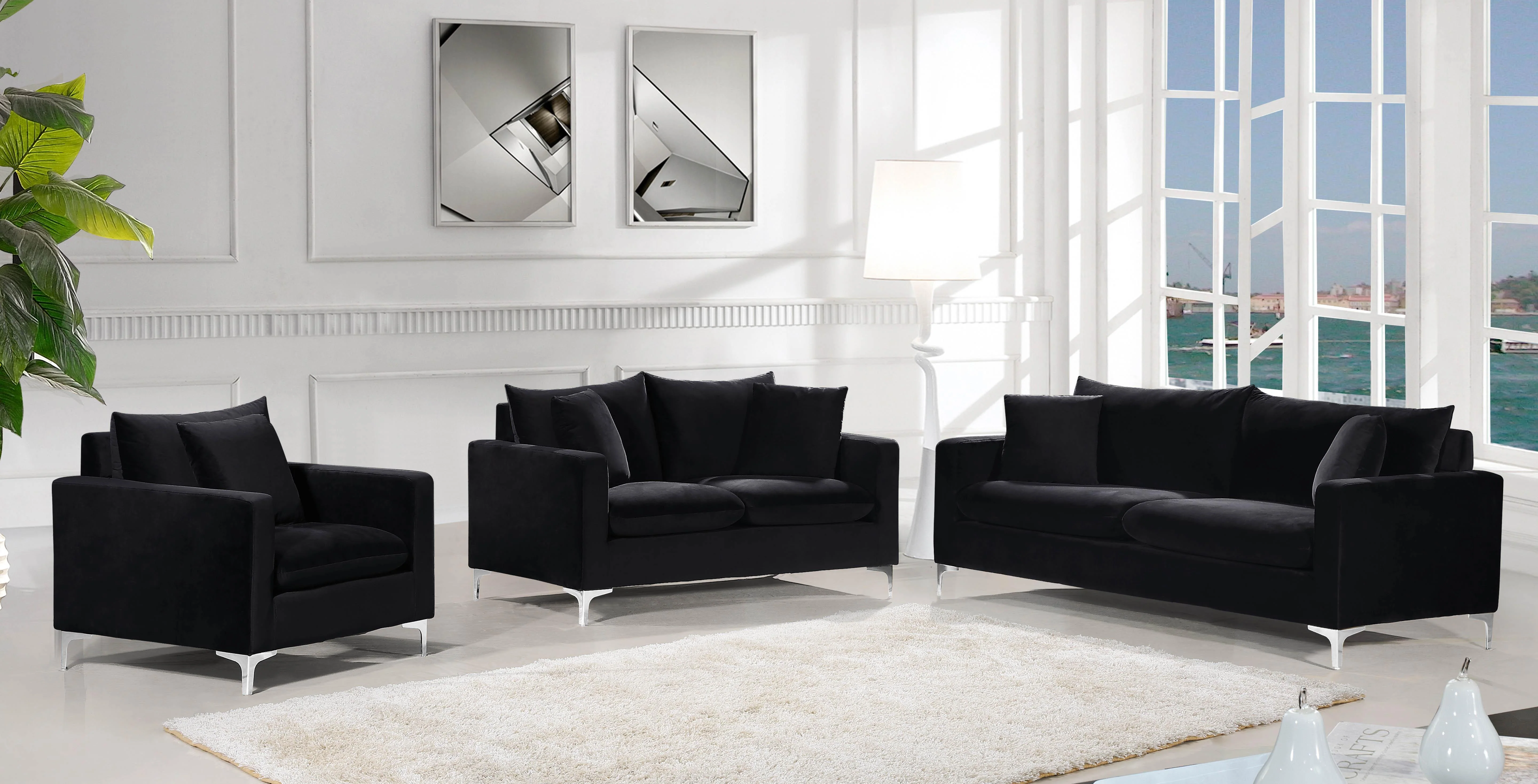 Naomi Black Velvet Chair - Image 6