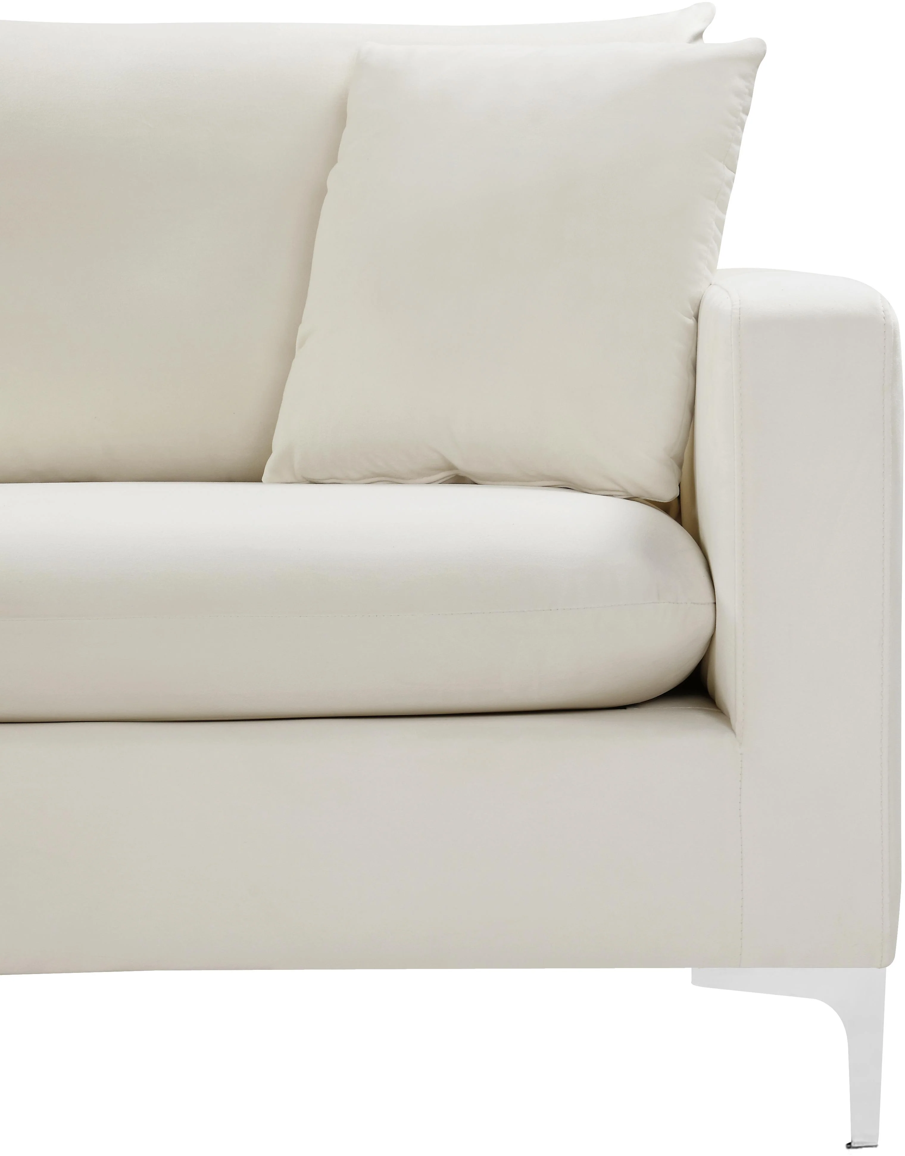 Naomi Cream Velvet Loveseat - Image 8