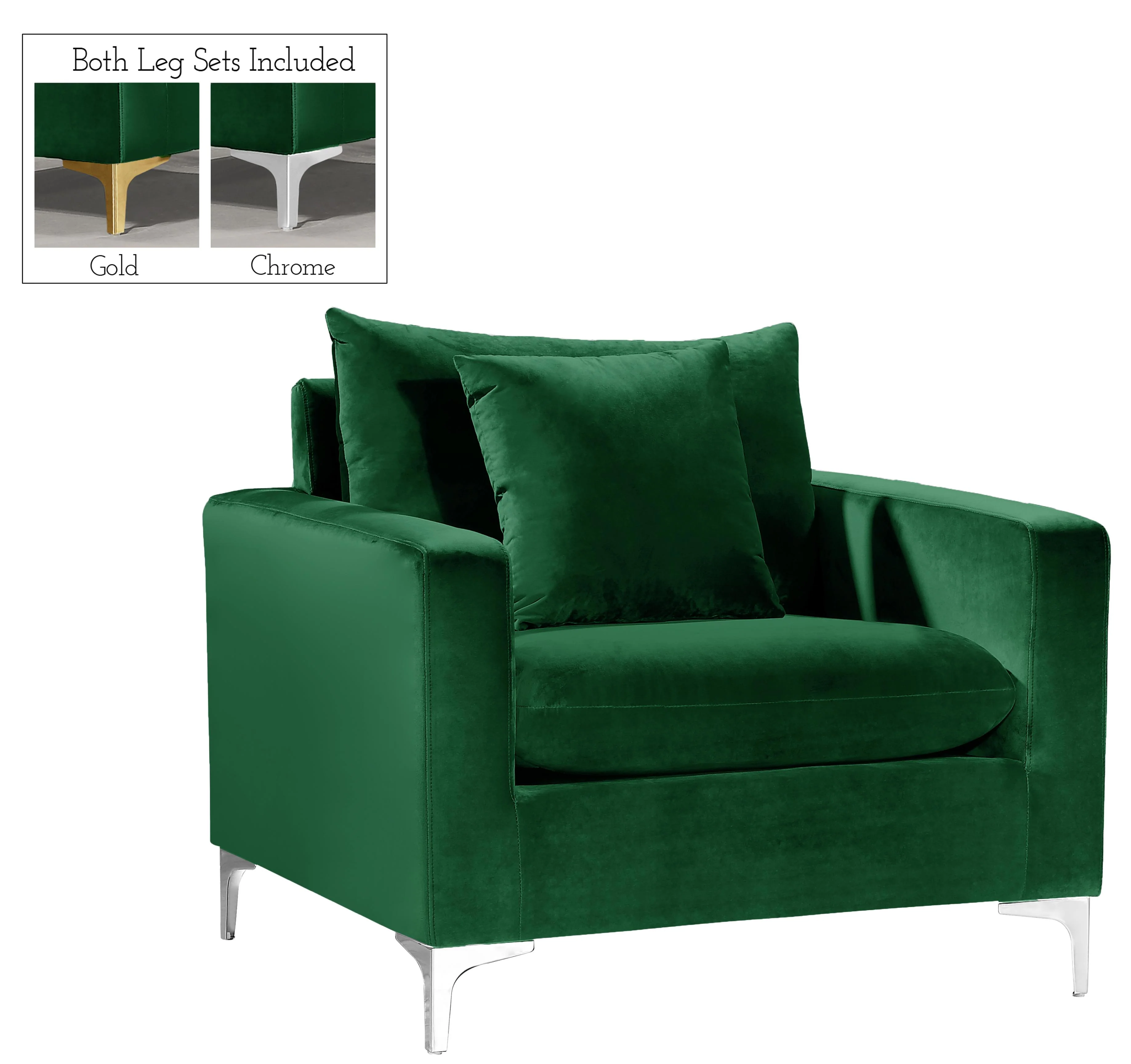 Naomi Green Velvet Chair - Image 2