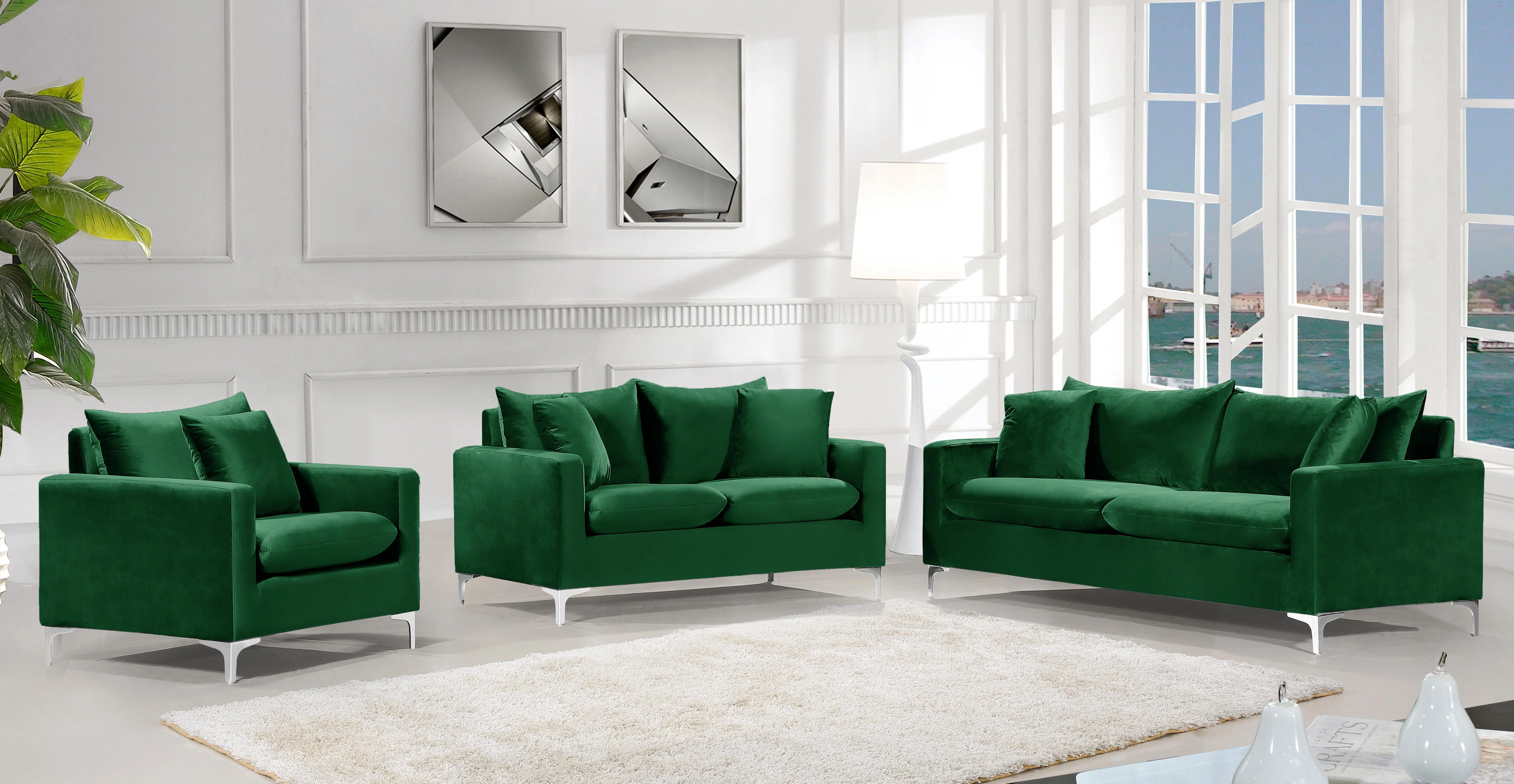 Naomi Green Velvet Sofa - Image 7