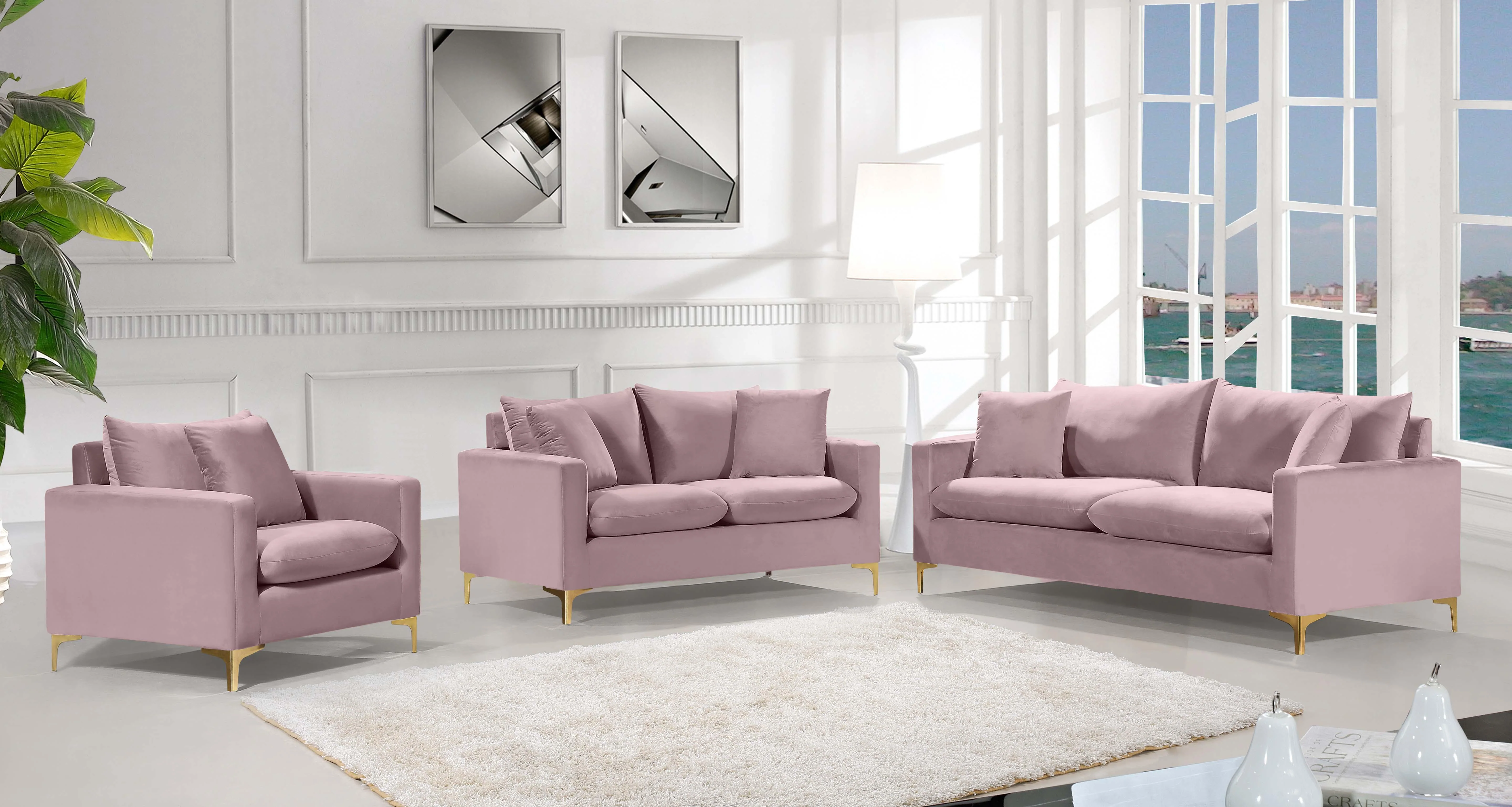 Naomi Pink Velvet Chair - Image 5