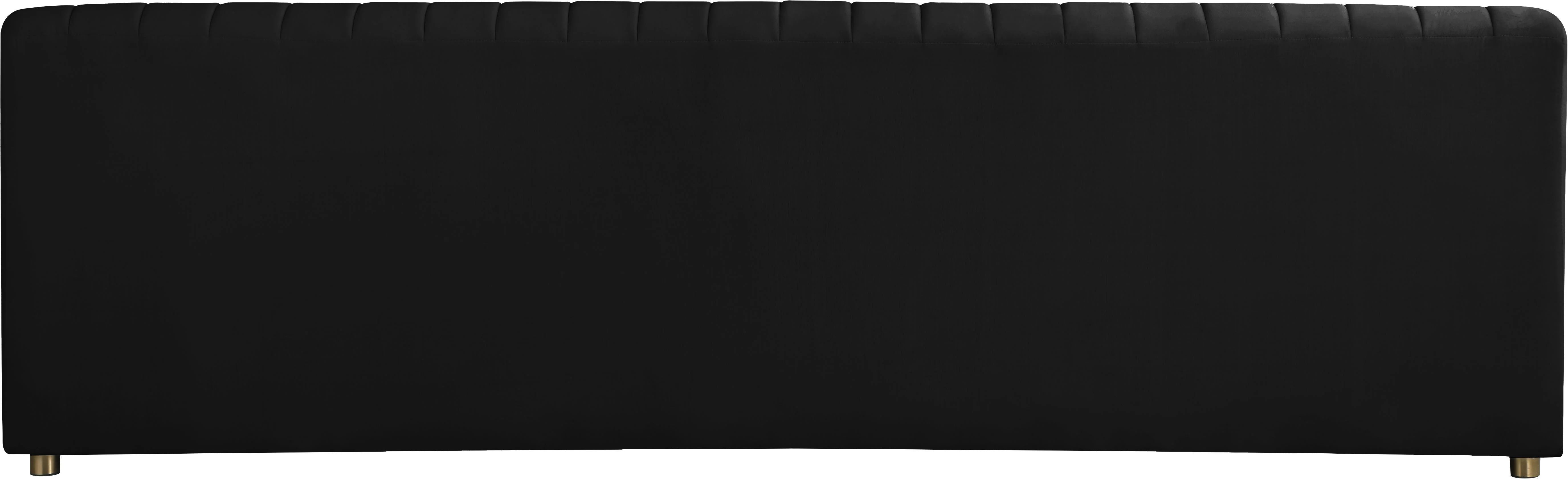 Naya Black Velvet Sofa - Image 3