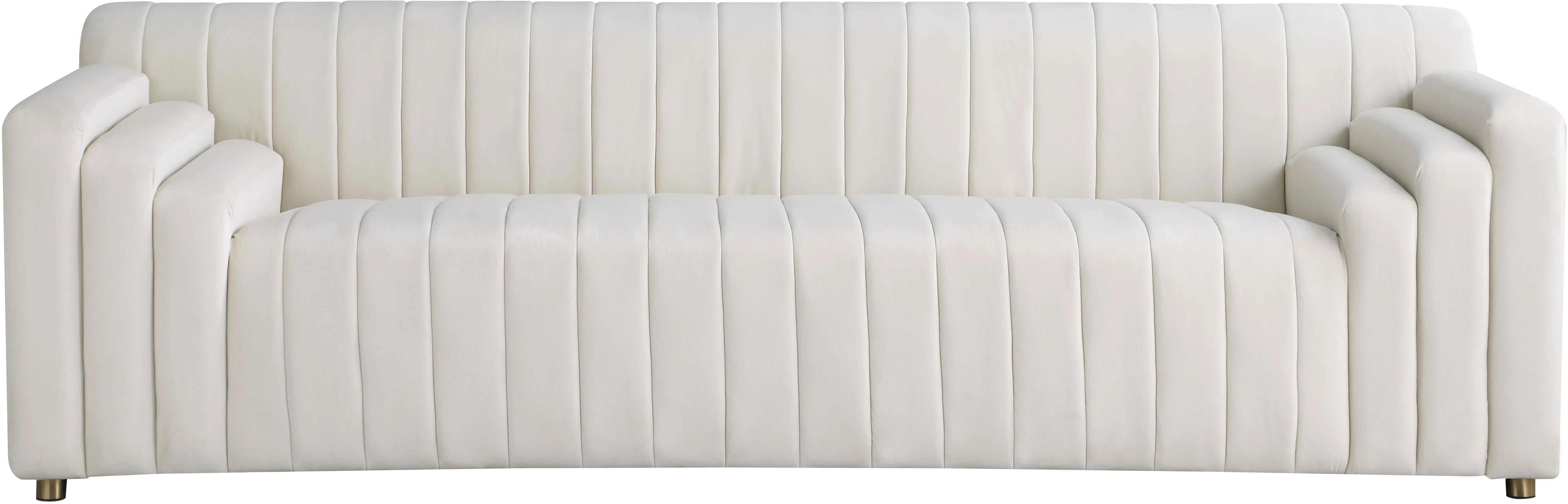 Naya Cream Velvet Sofa - Image 4