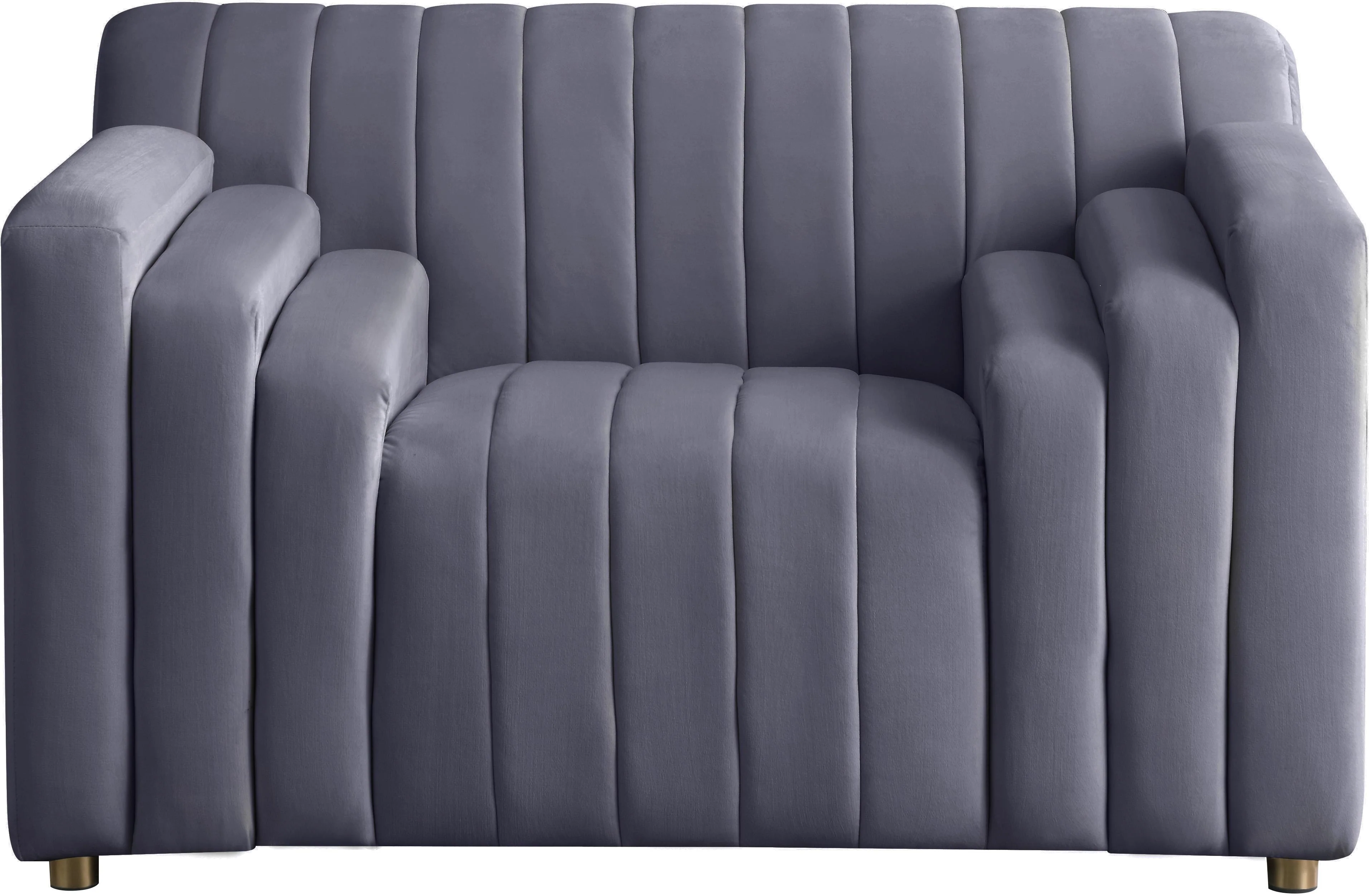 Naya Grey Velvet Chair - Image 4