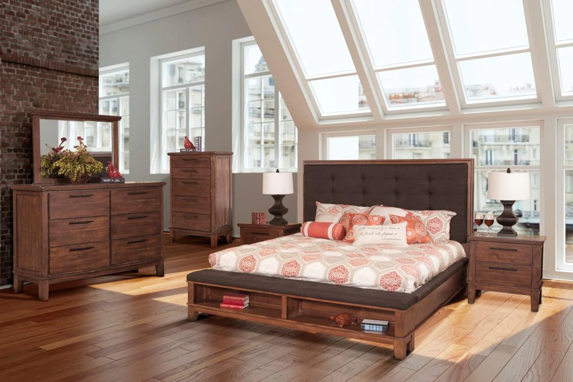 New Classic Furniture Cagney California King Bed in Chestnut - Image 2