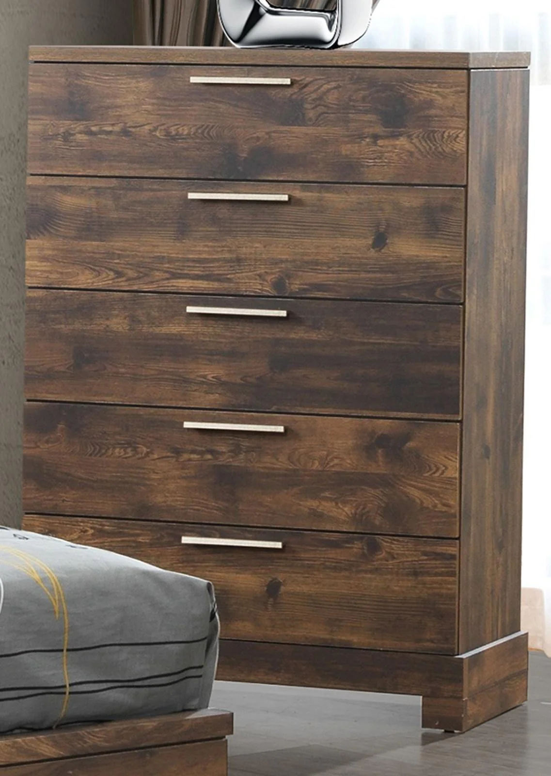 New Classic Furniture Campbell 5 Drawer Chest in Ranchero