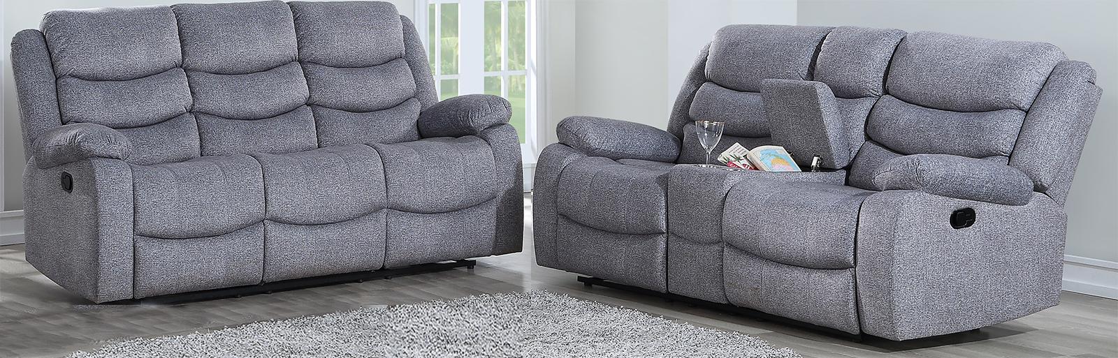 New Classic Furniture Granada Dual Recliner Sofa with Power in Gray - Image 2