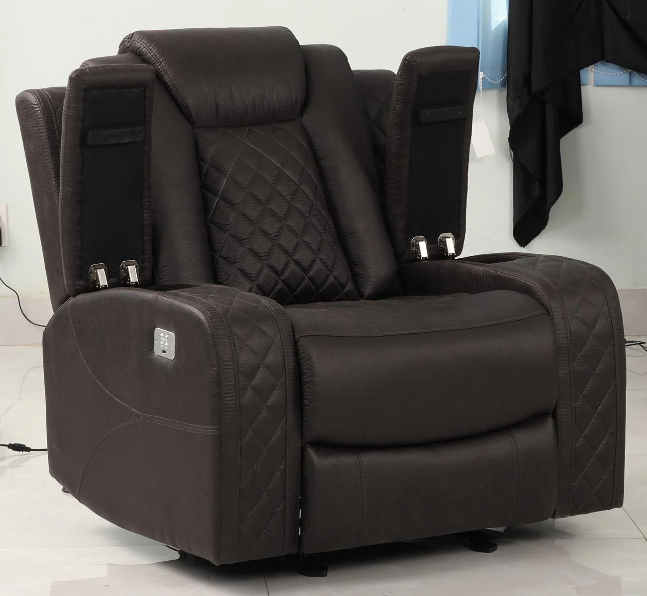 New Classic Furniture Joshua Glider Recliner in Dark Brown - Image 2