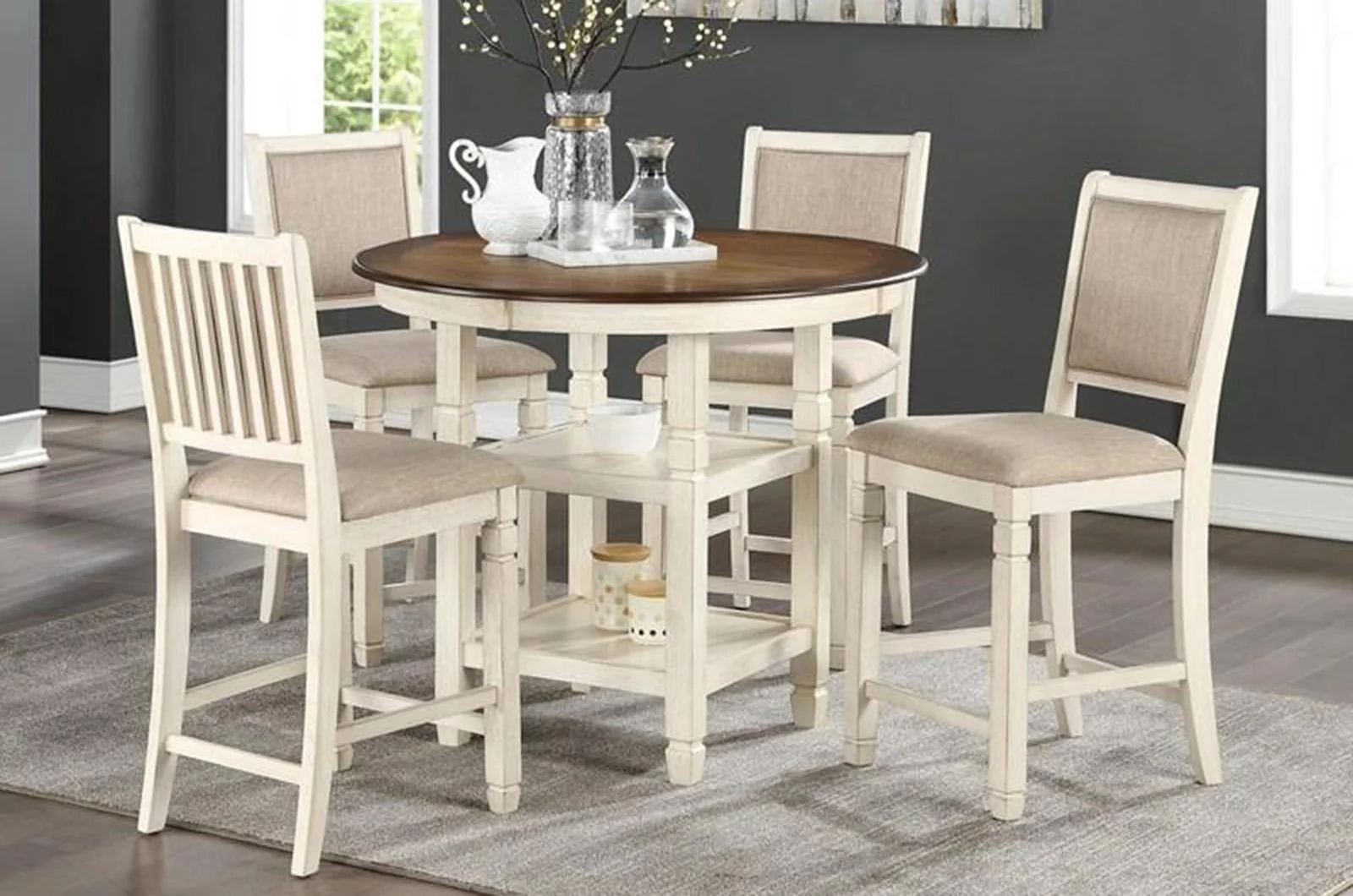 New Classic Furniture Prairie Point Counter Height Chair in White (Set of 2) - Image 3